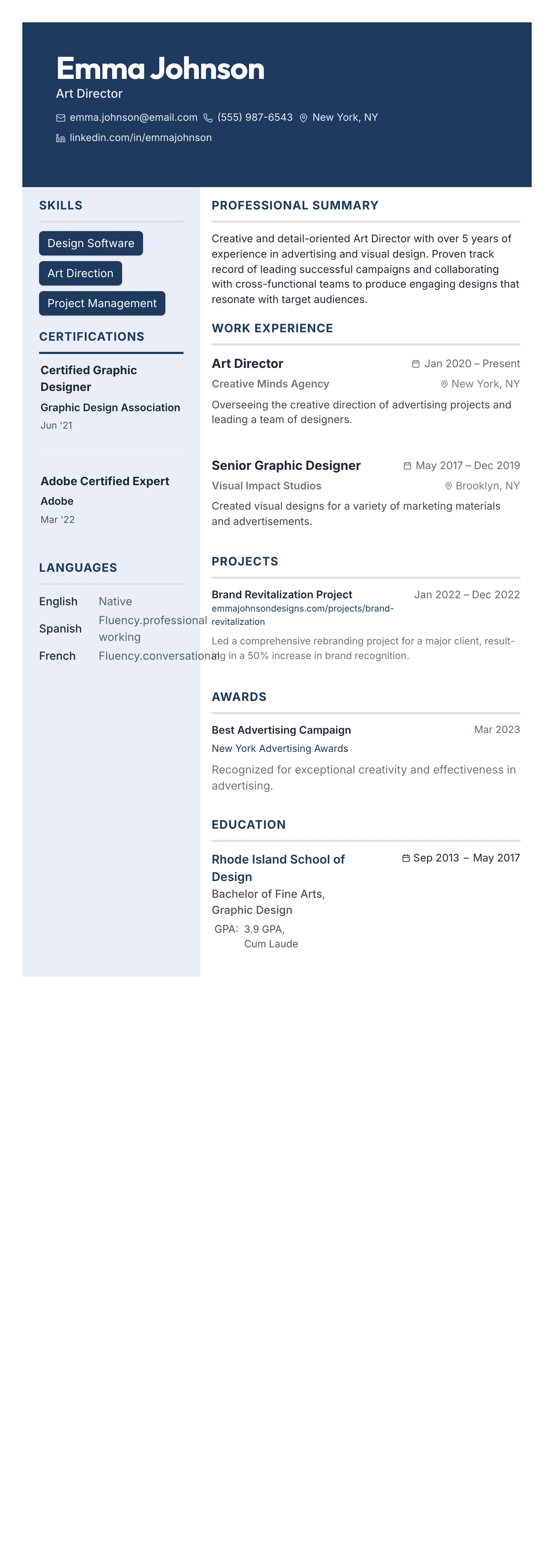 Bold Name Hero template preview