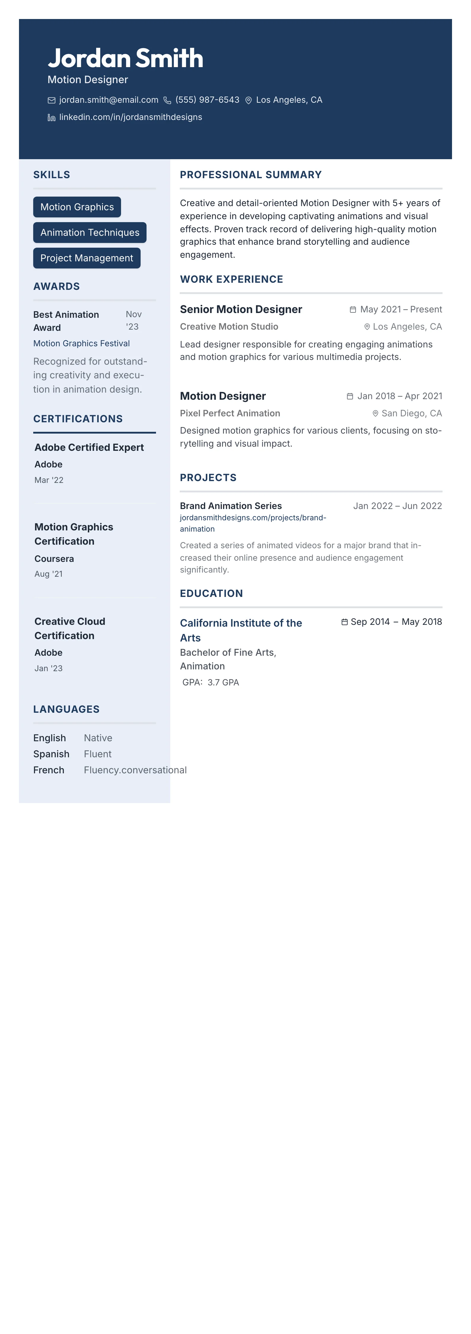 Bold Name Hero template preview