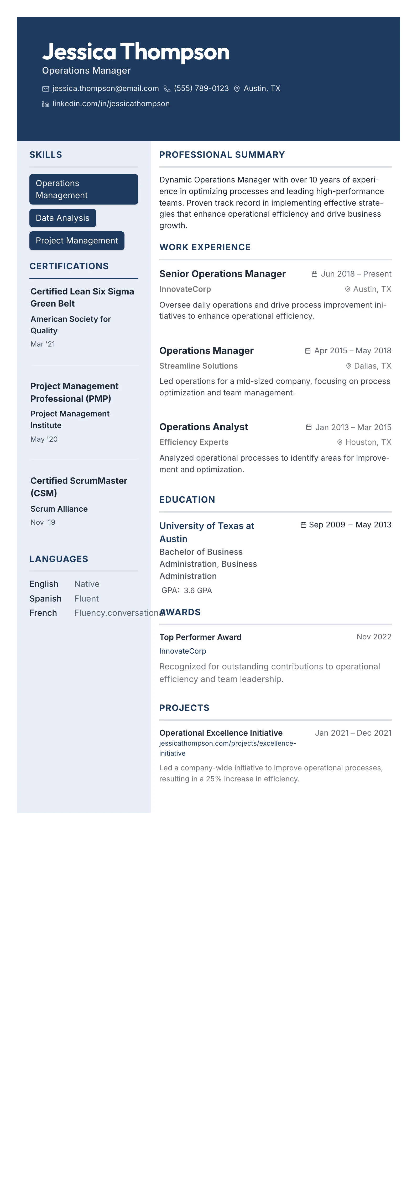 Bold Name Hero template preview