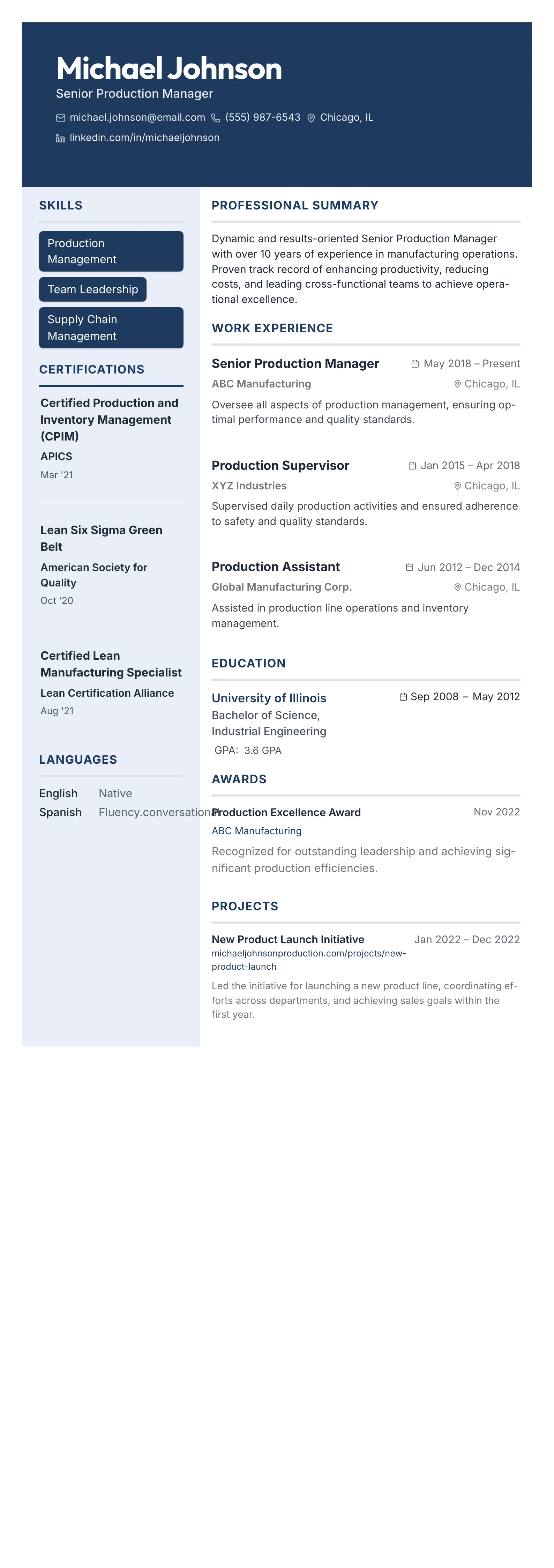 Bold Name Hero template preview