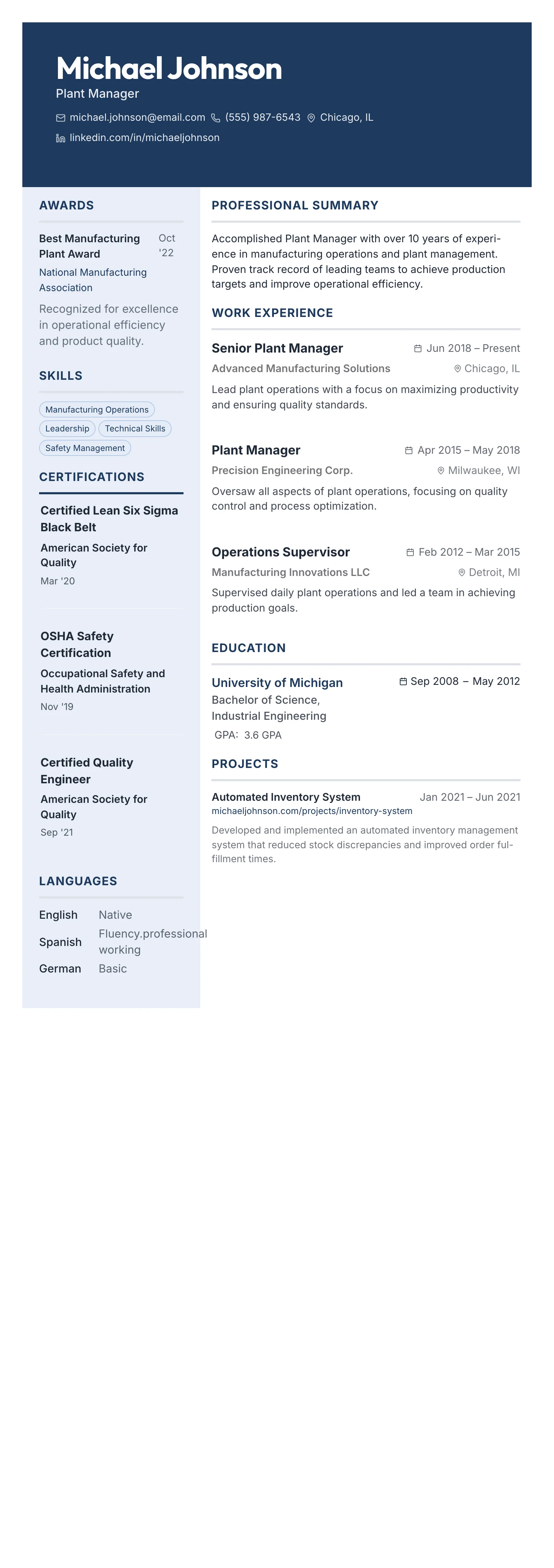 Bold Name Hero template preview