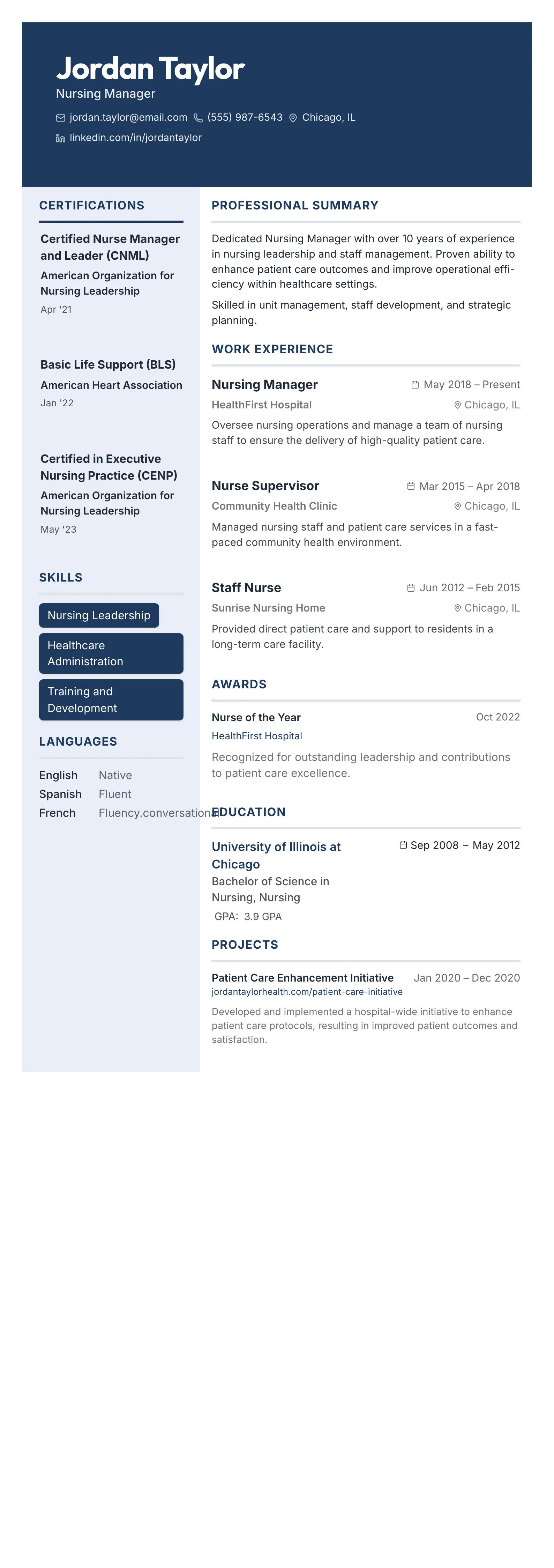 Bold Name Hero template preview