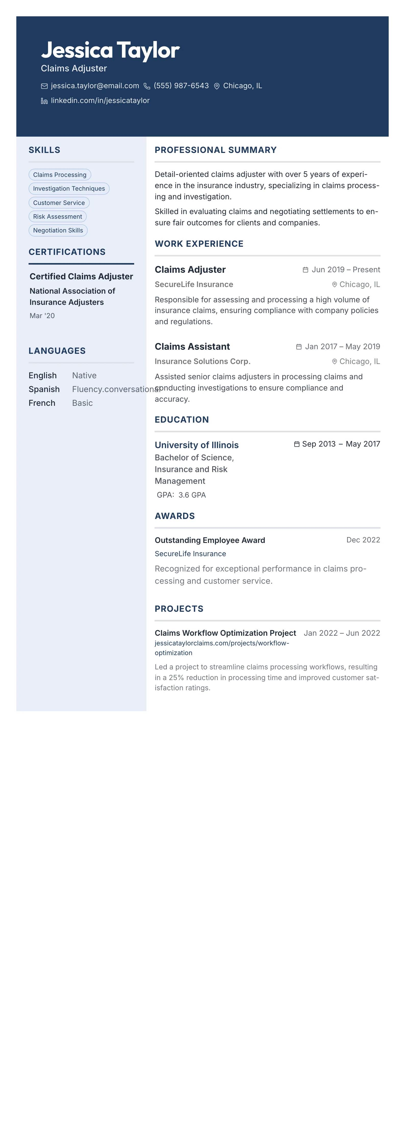 Bold Name Hero template preview