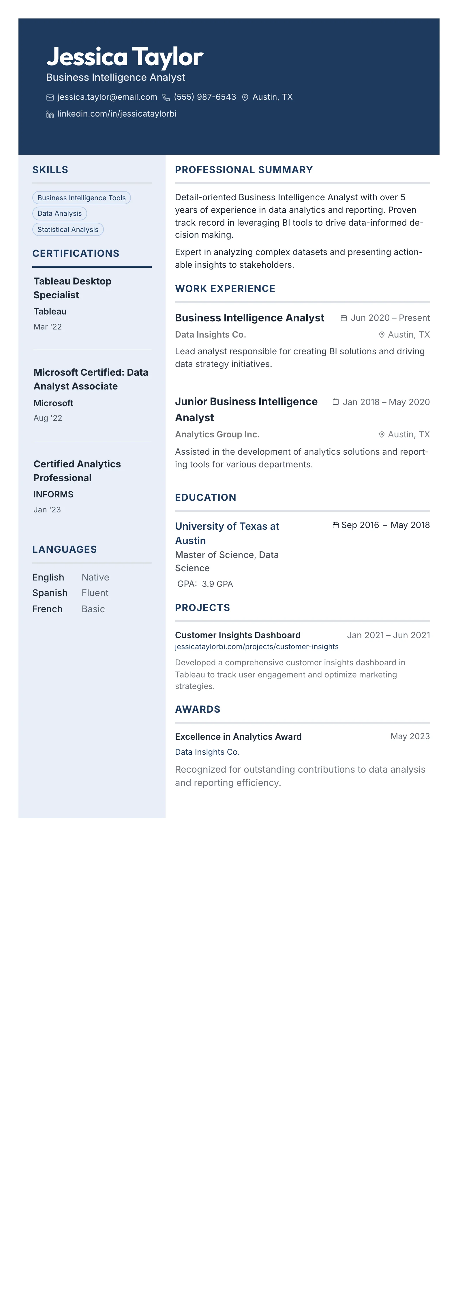 Bold Name Hero template preview