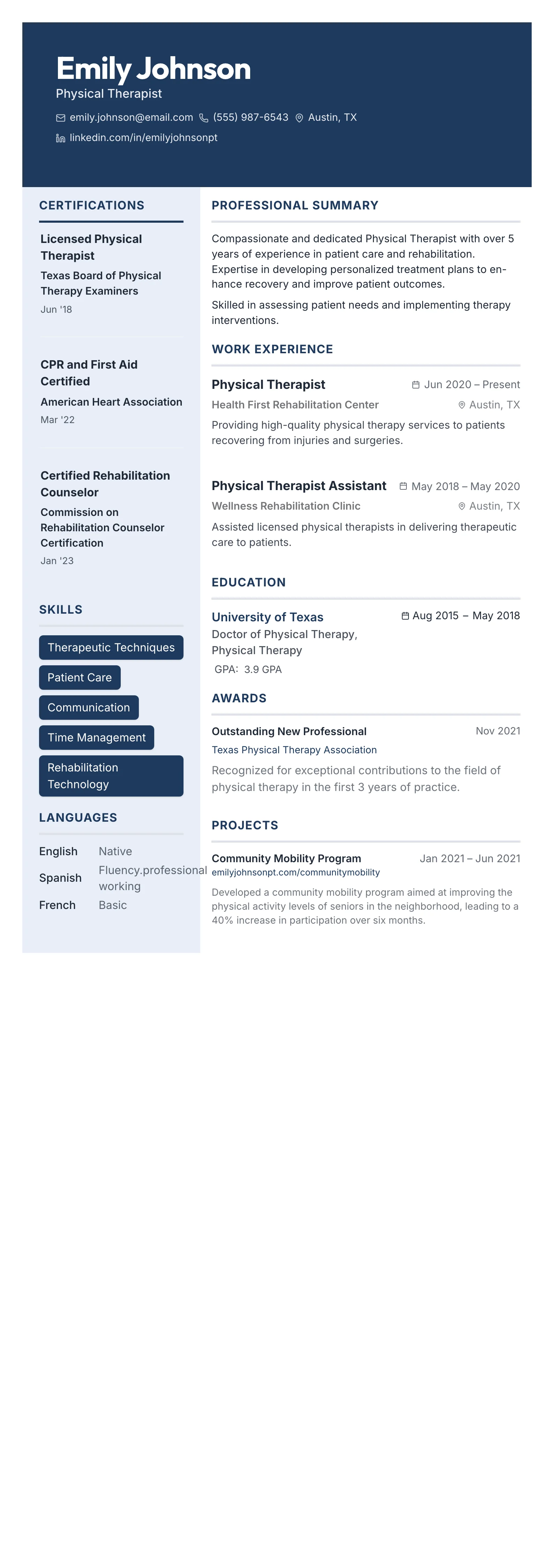 Bold Name Hero template preview