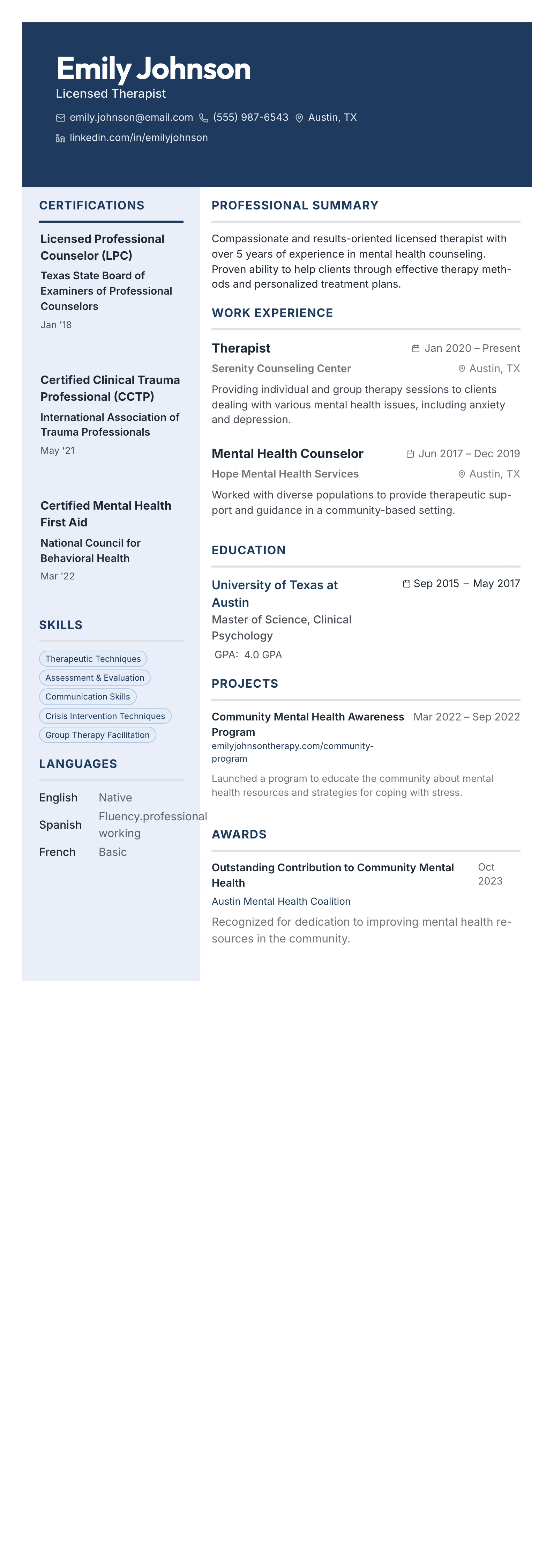 Bold Name Hero template preview