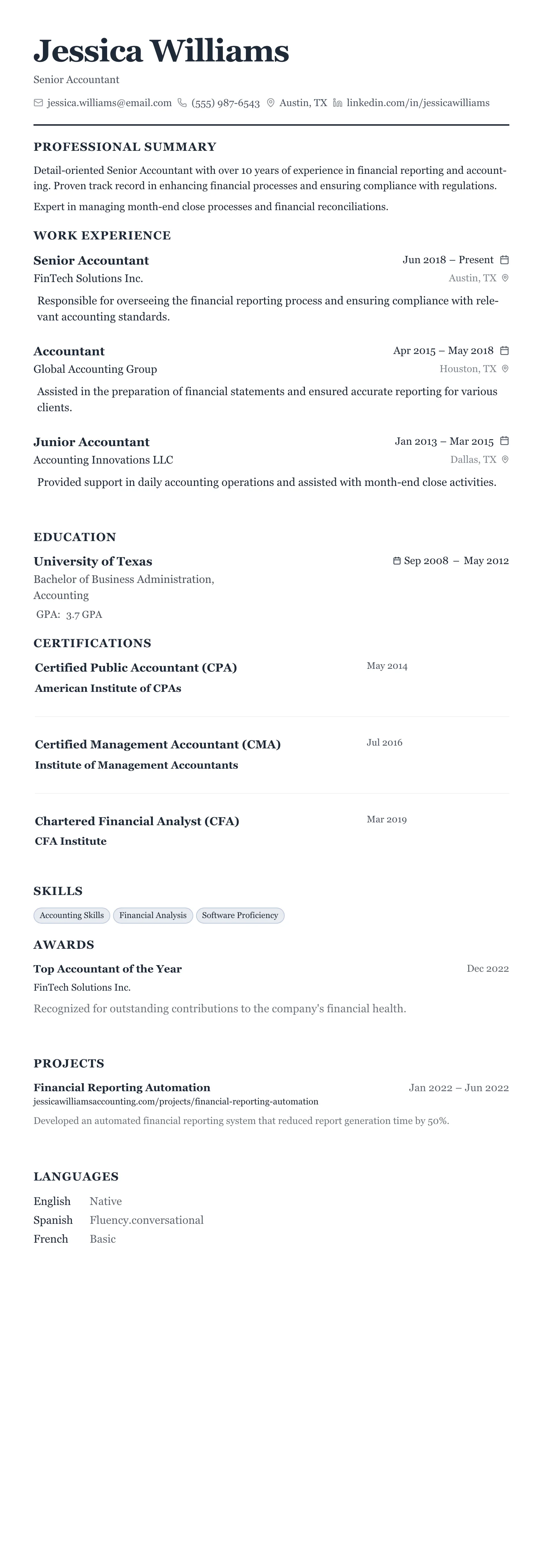 Classic Business template preview