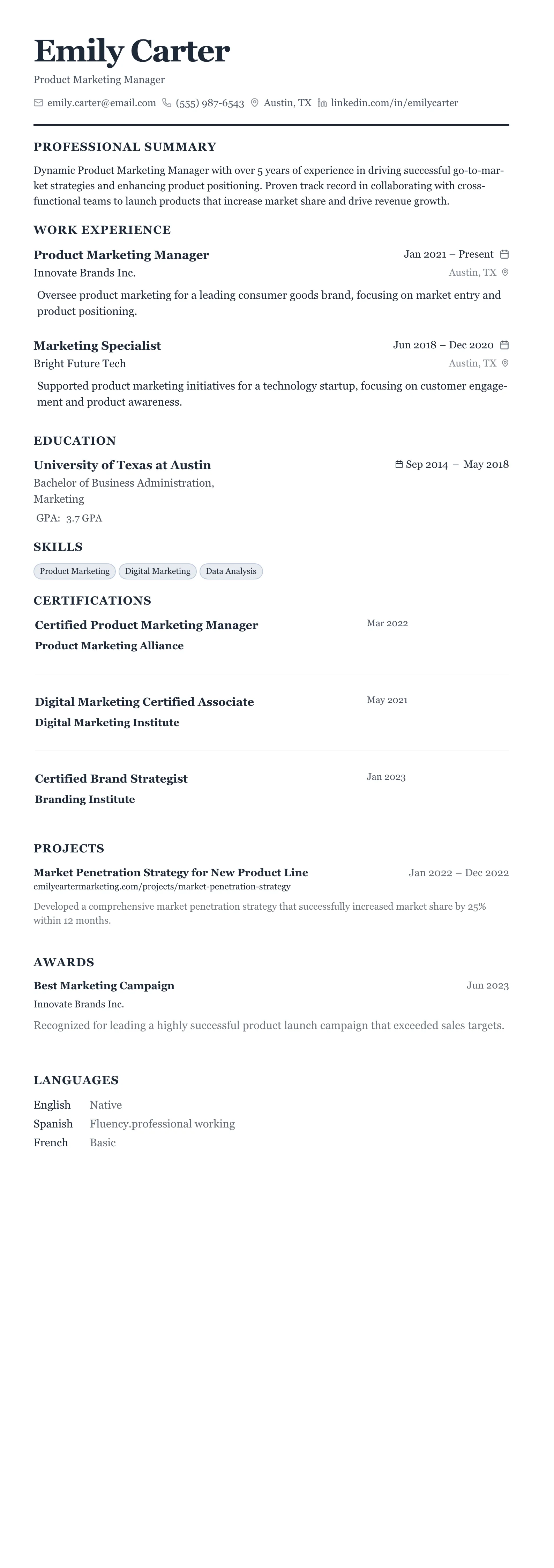 Classic Business template preview