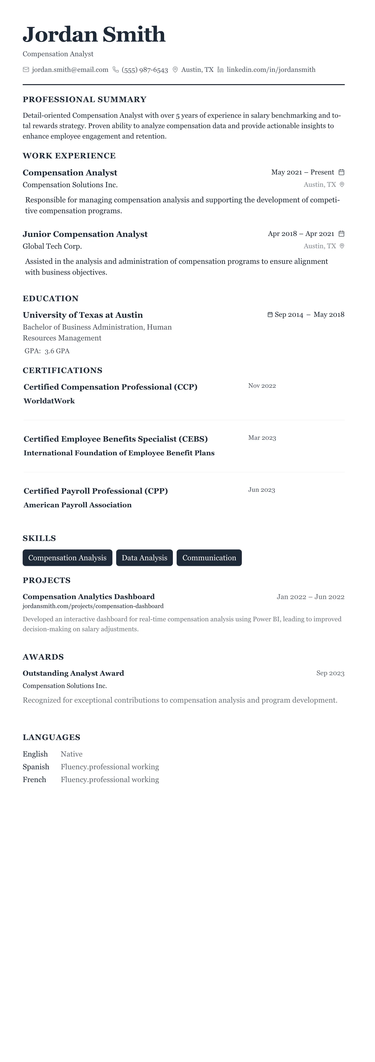 Classic Business template preview