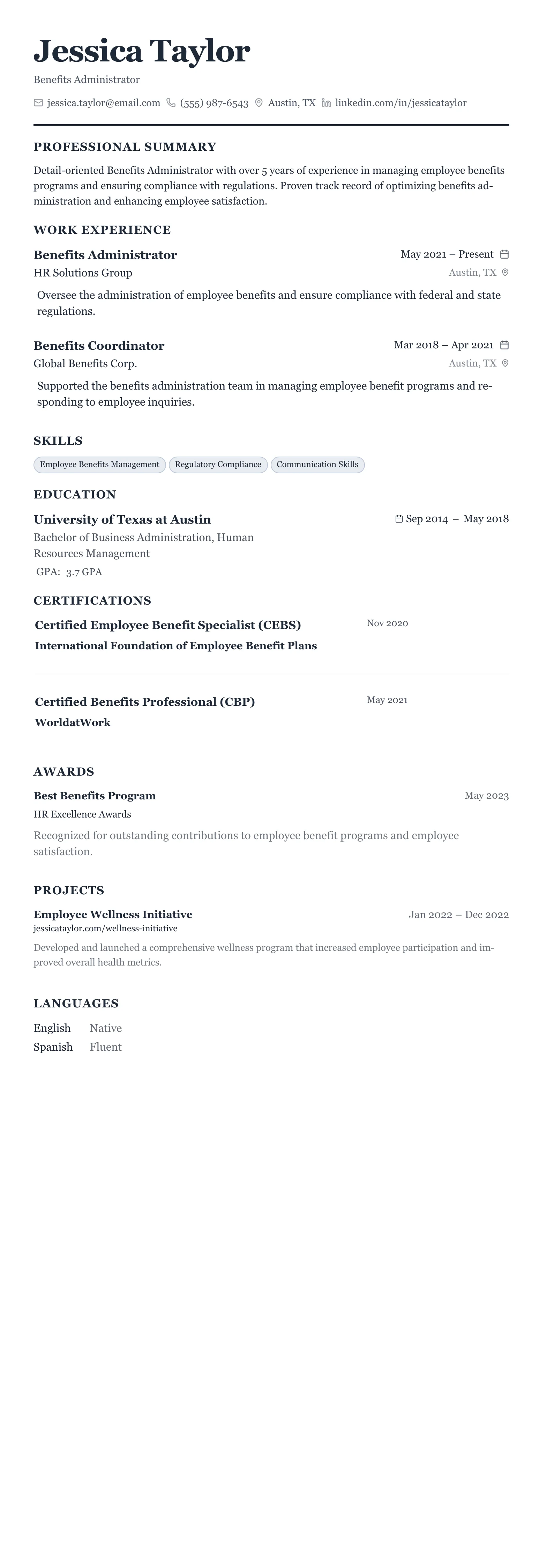 Classic Business template preview