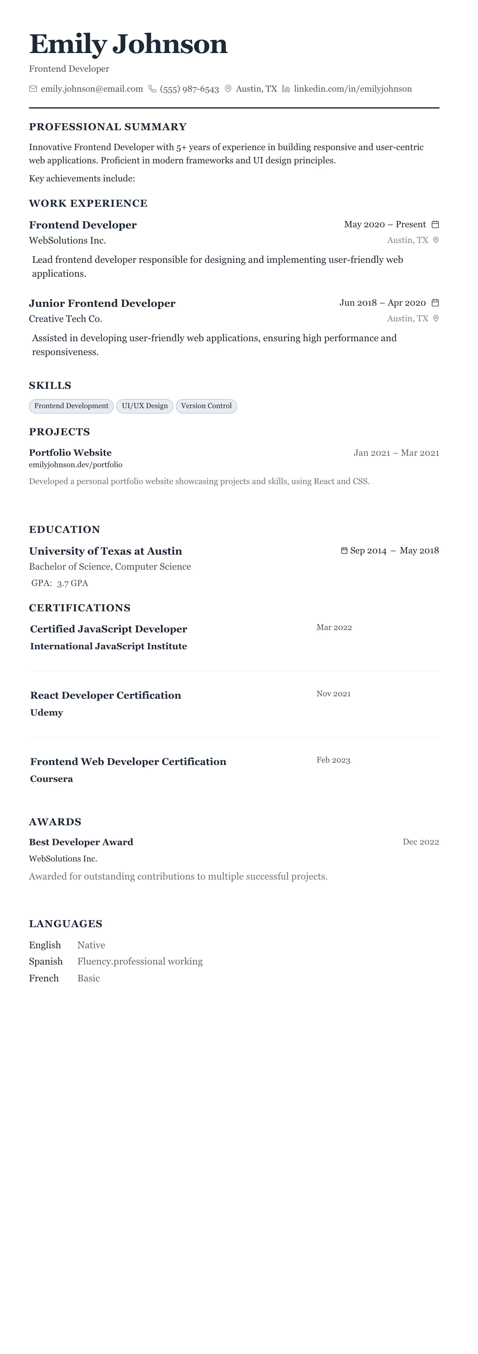 Classic Business template preview