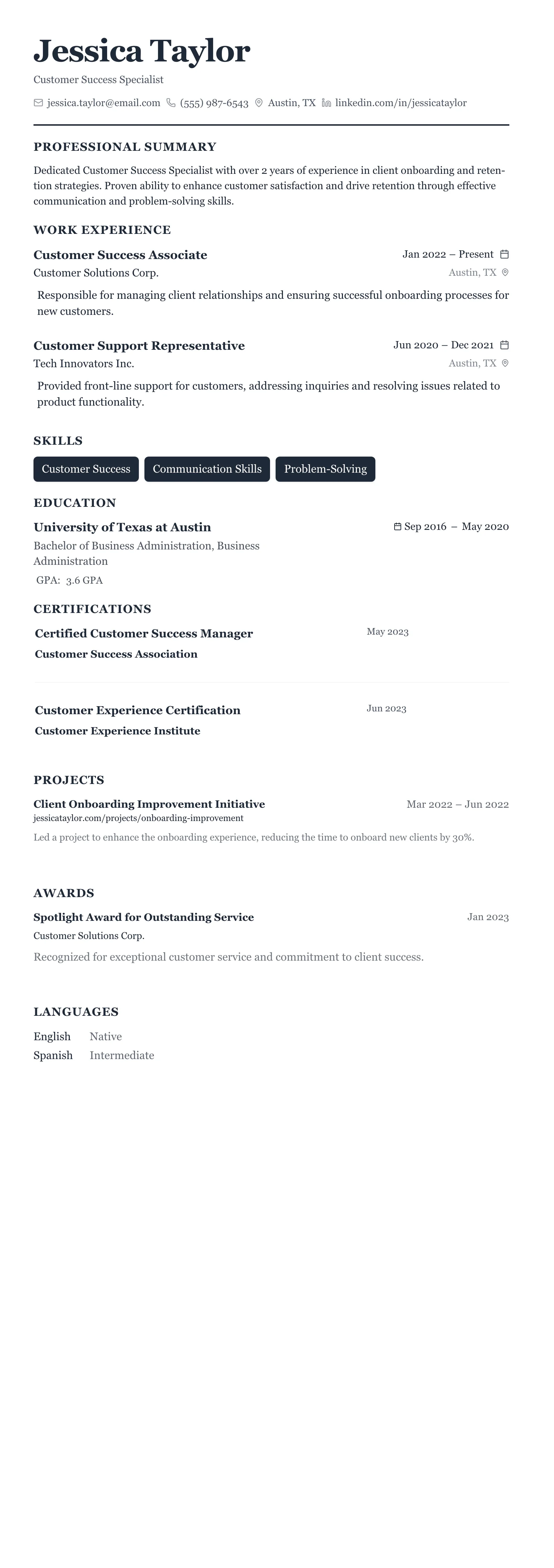 Classic Business template preview