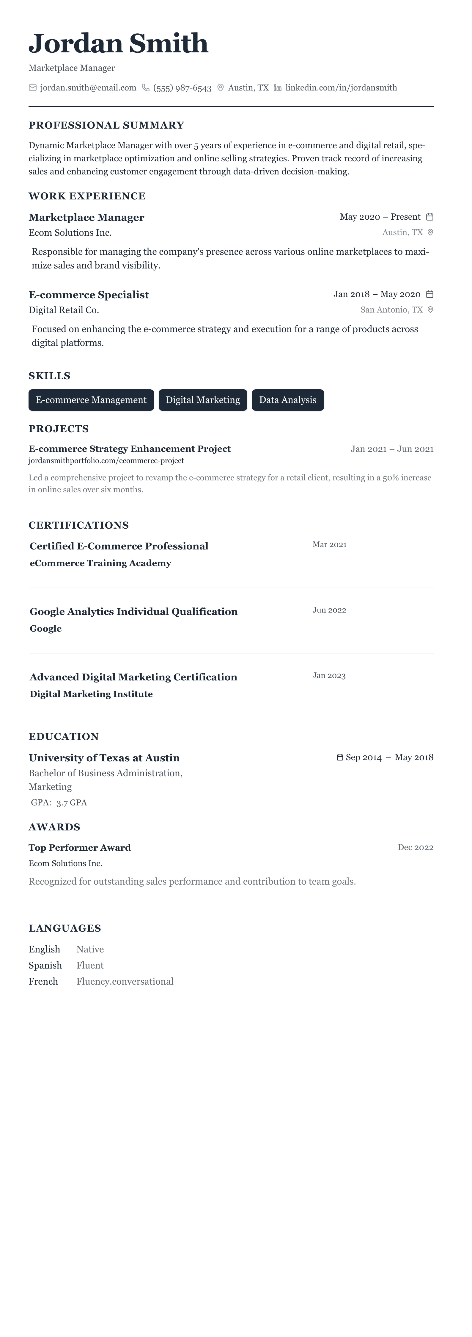 Classic Business template preview