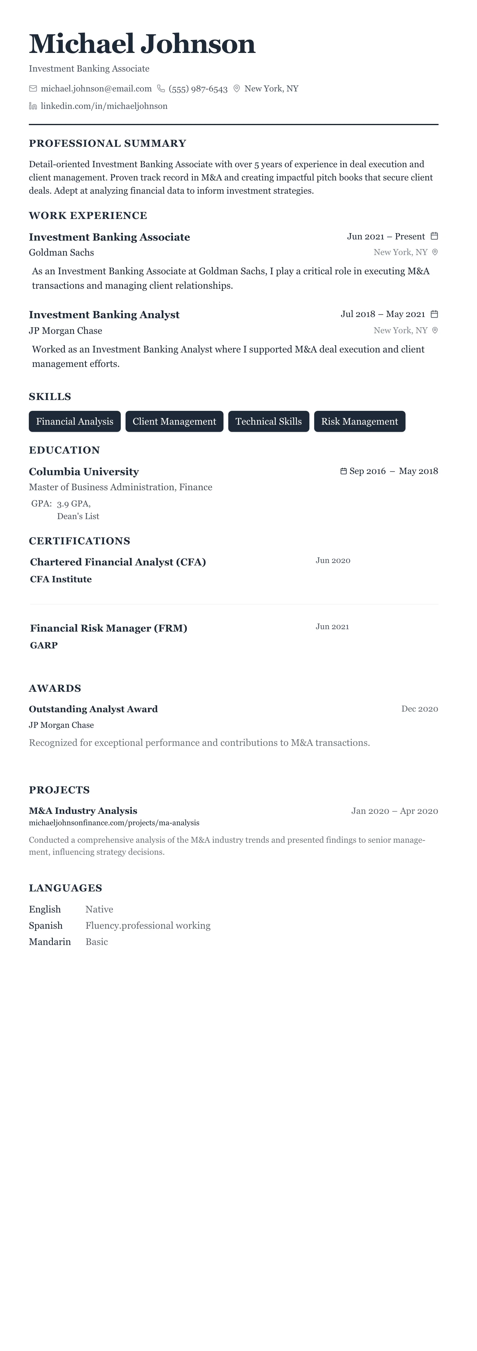 Classic Business template preview