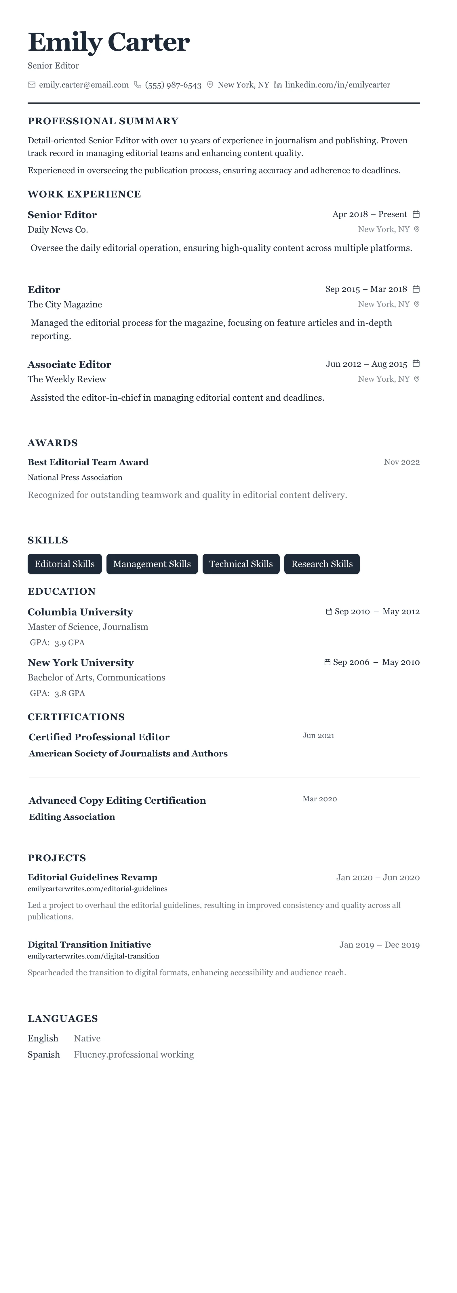 Classic Business template preview