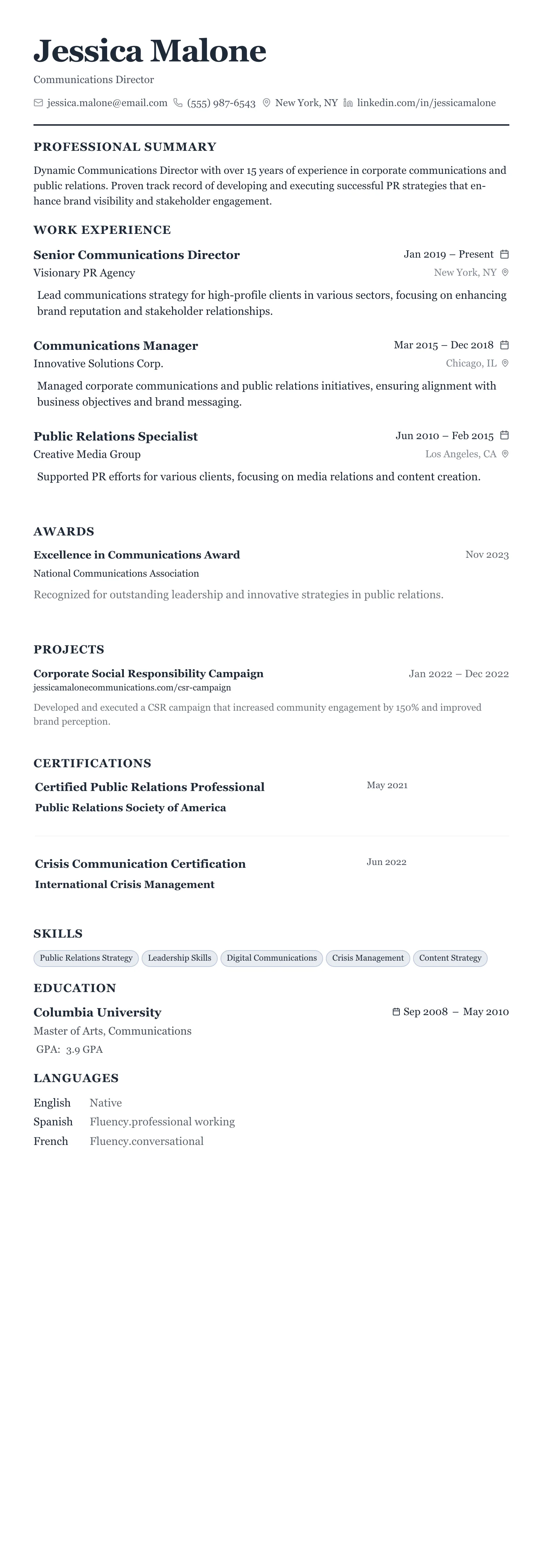 Classic Business template preview