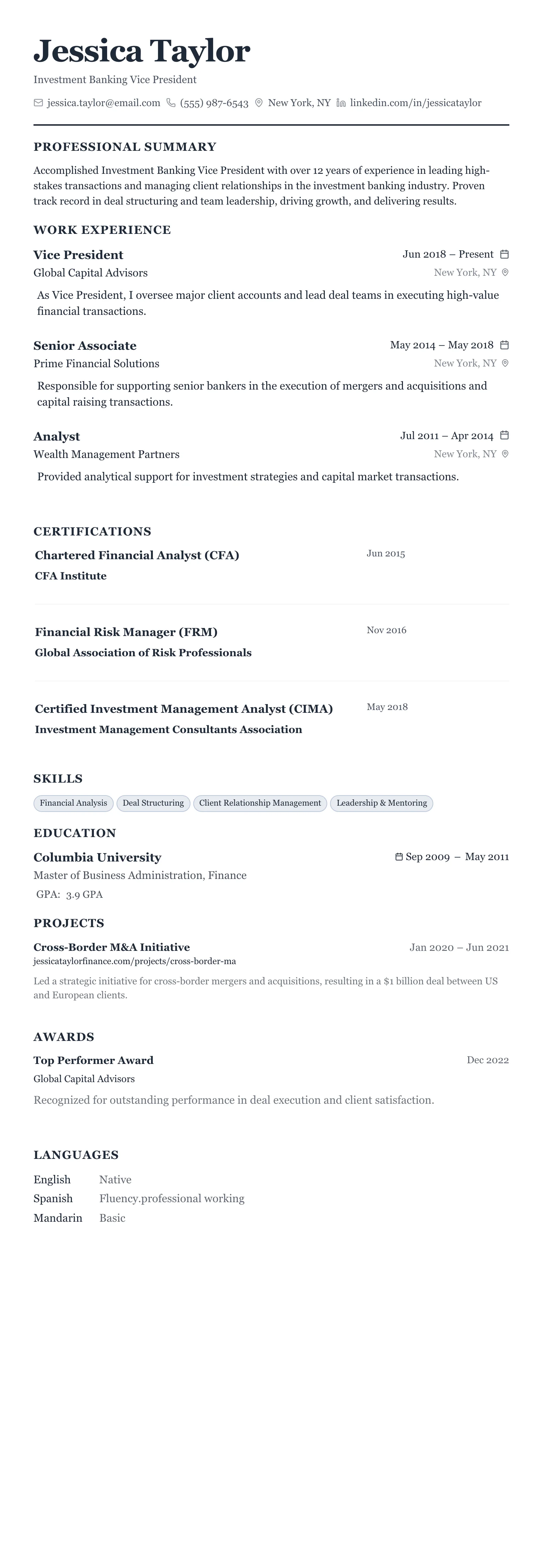 Classic Business template preview