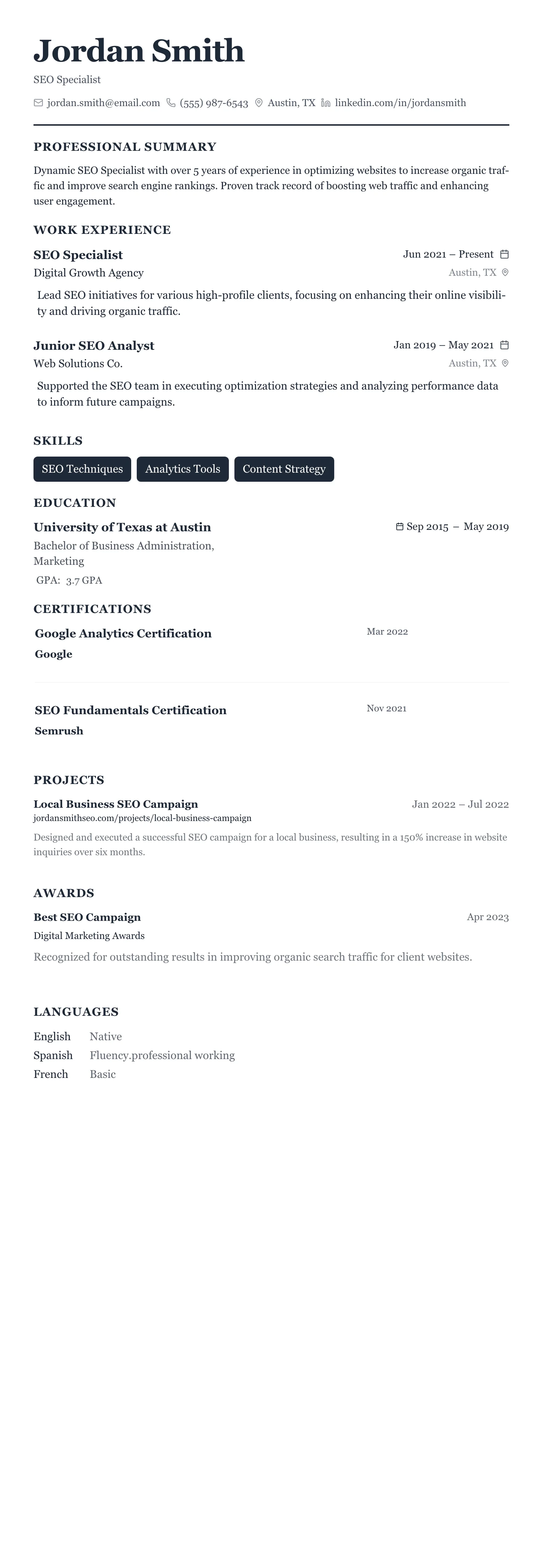 Classic Business template preview