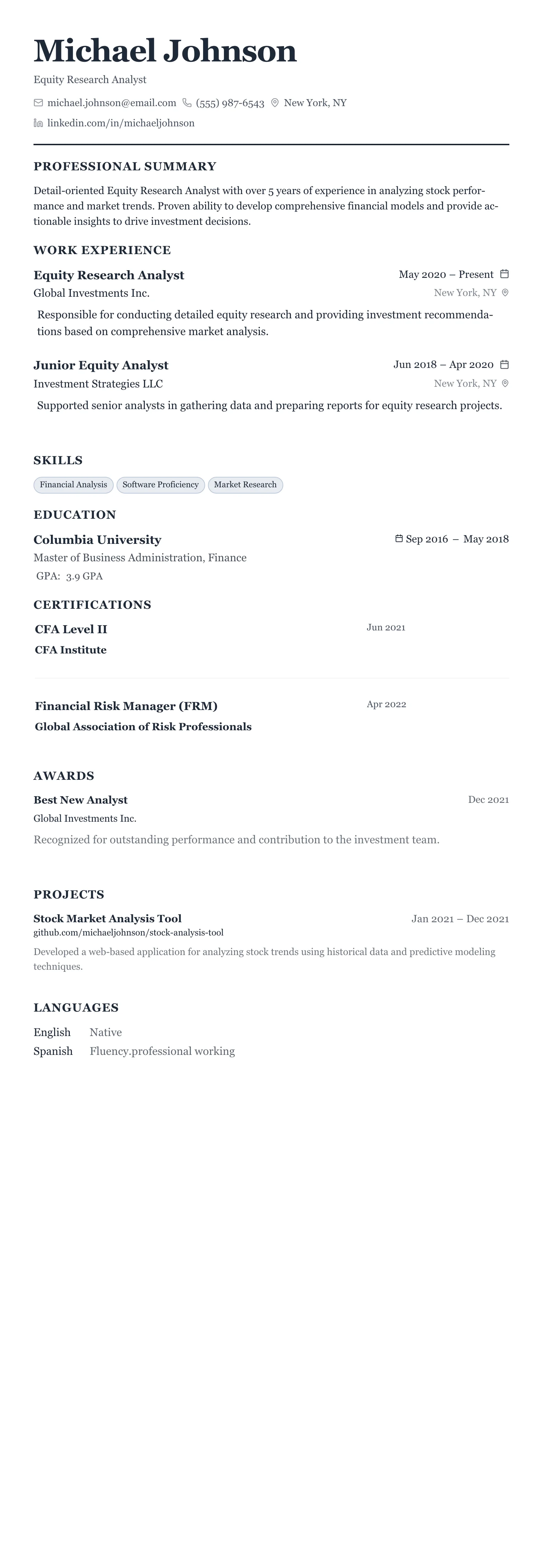 Classic Business template preview