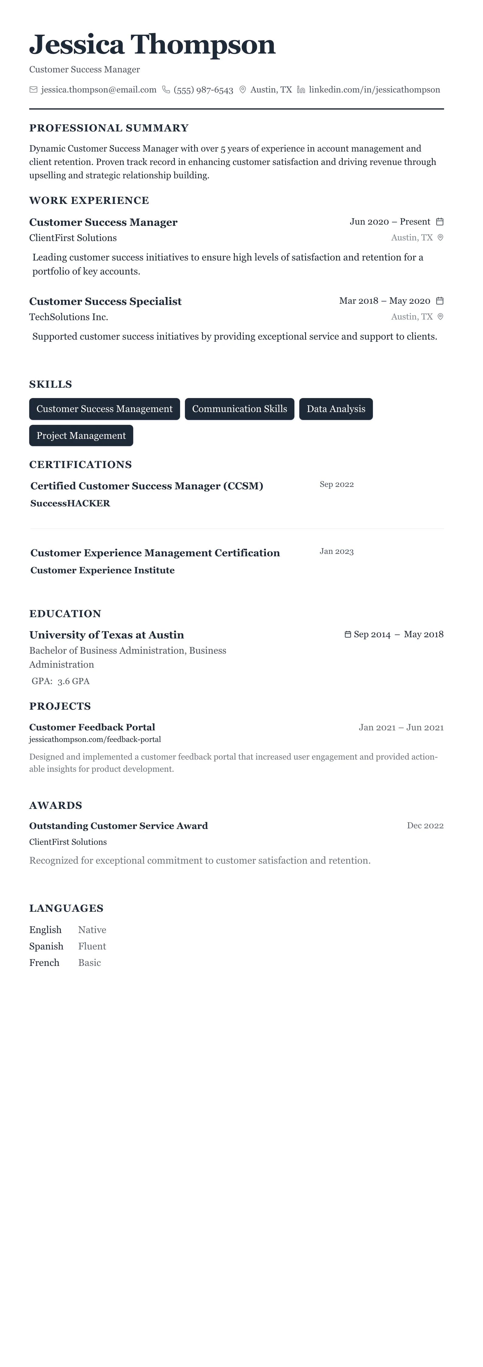 Classic Business template preview