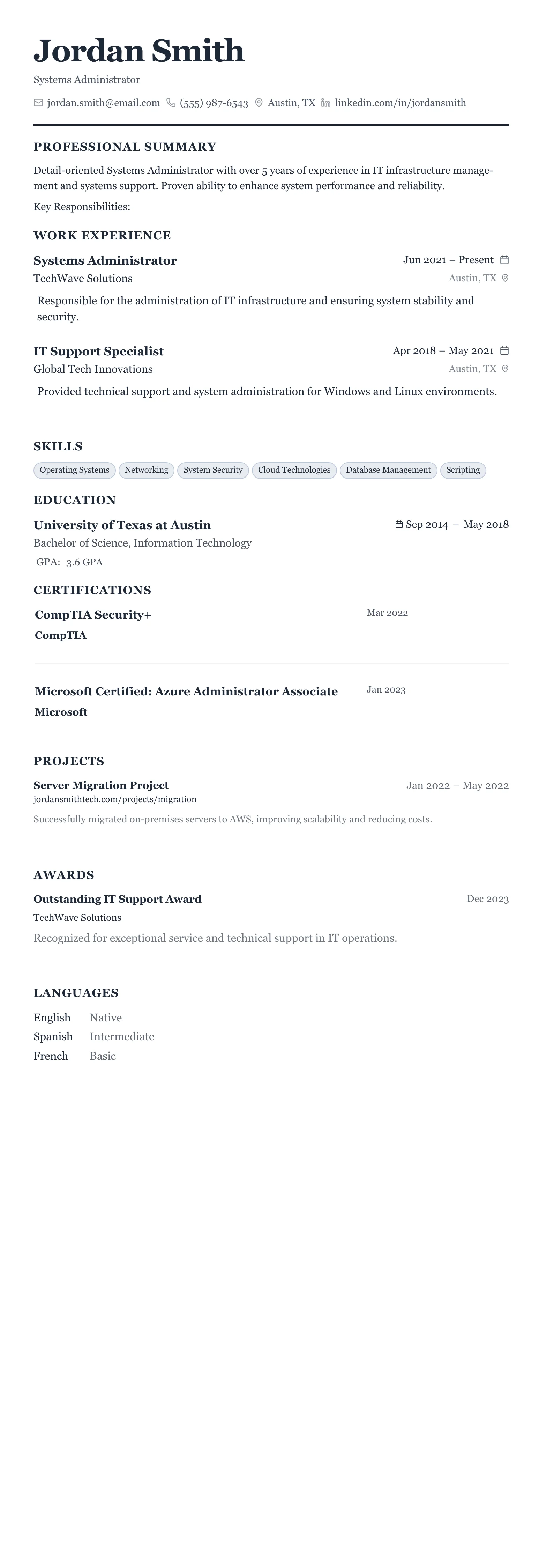 Classic Business template preview