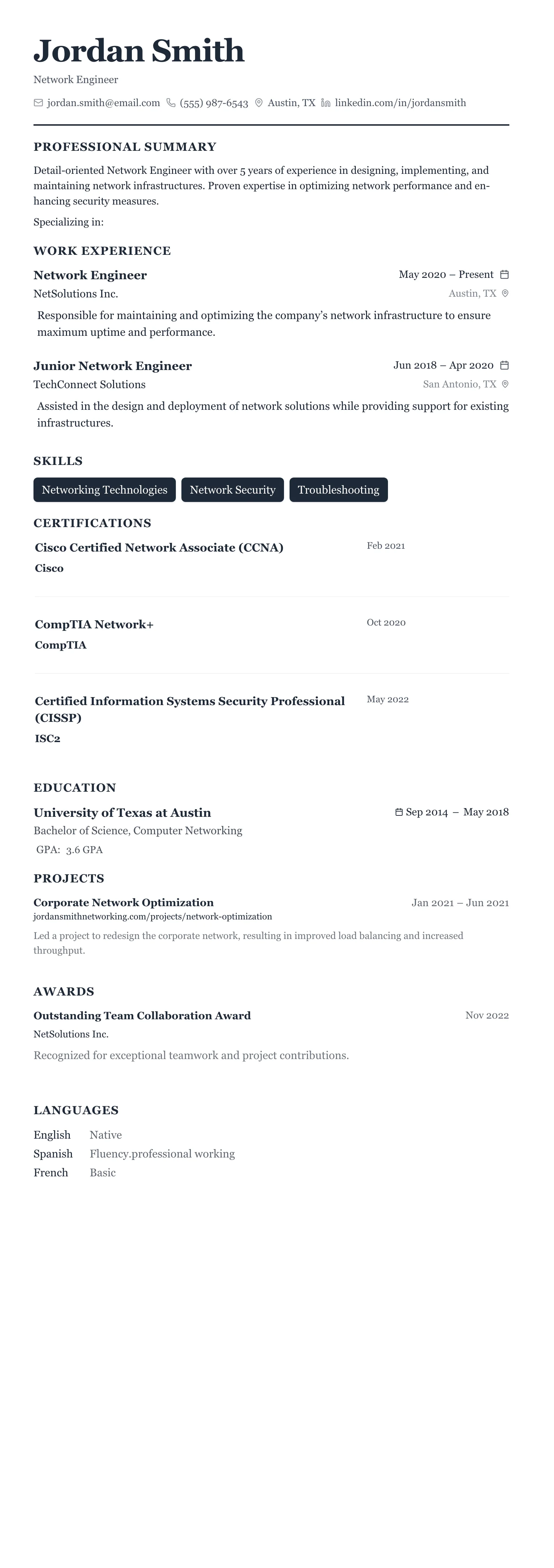 Classic Business template preview