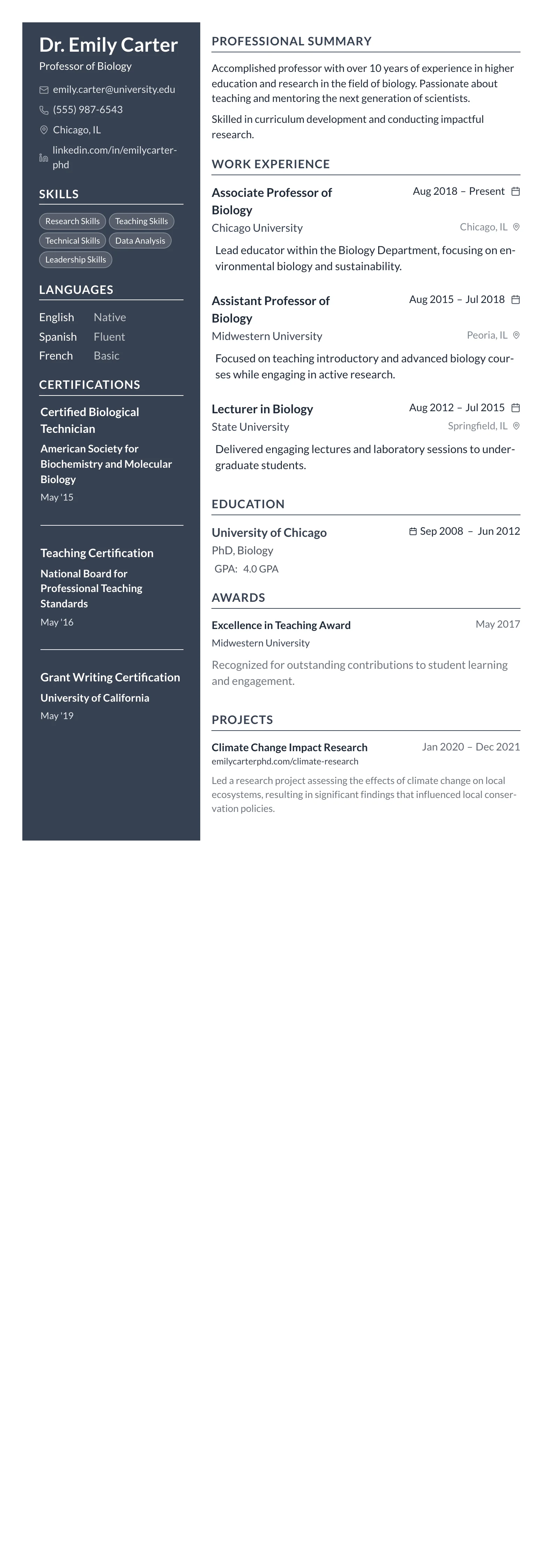 Compact One template preview