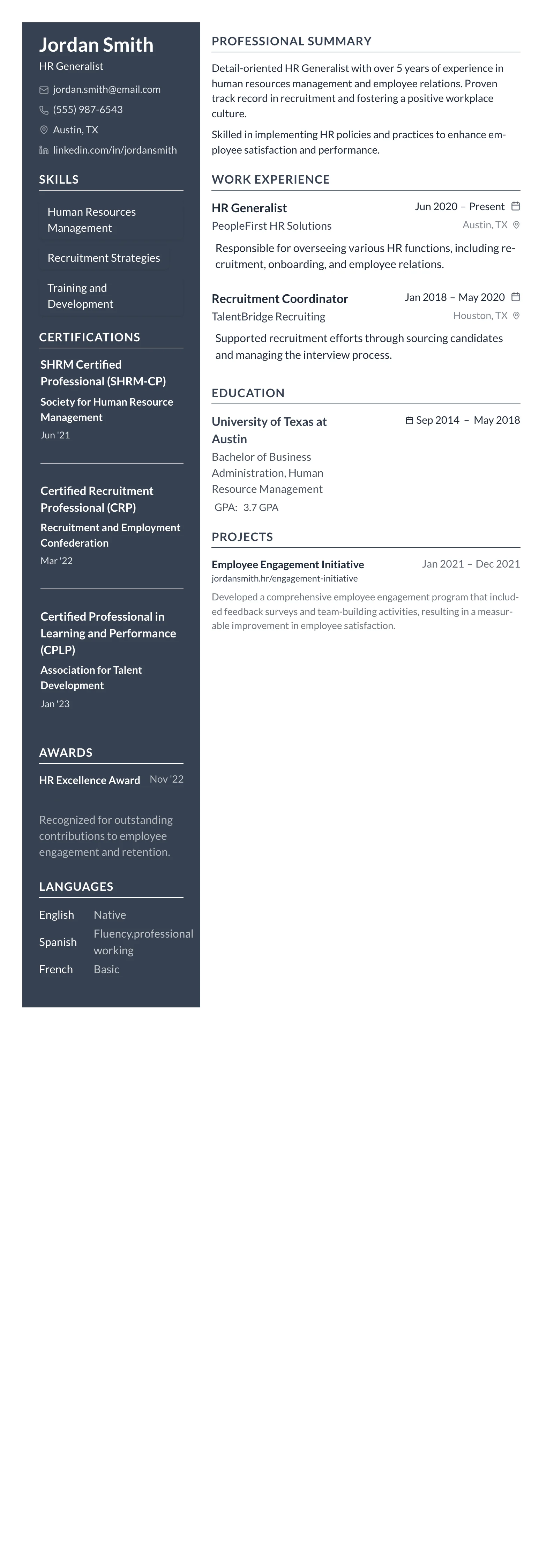 Compact One template preview