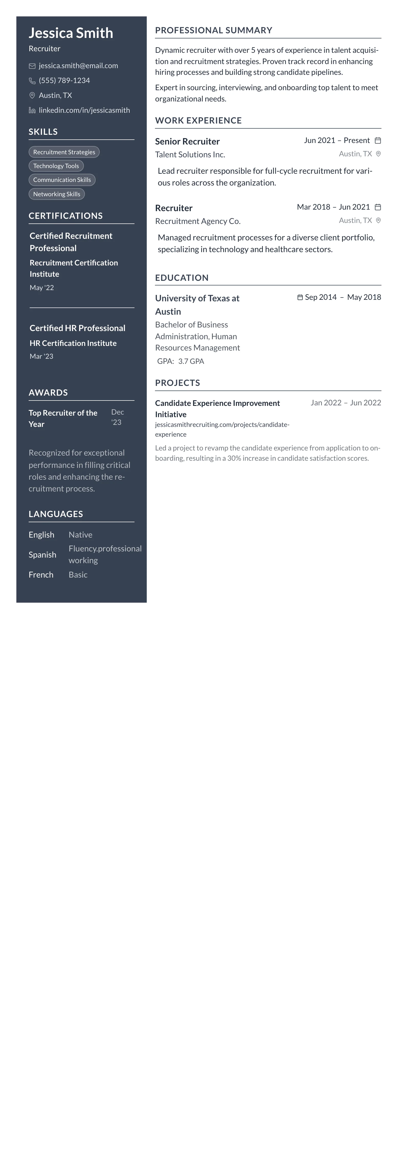 Compact One template preview