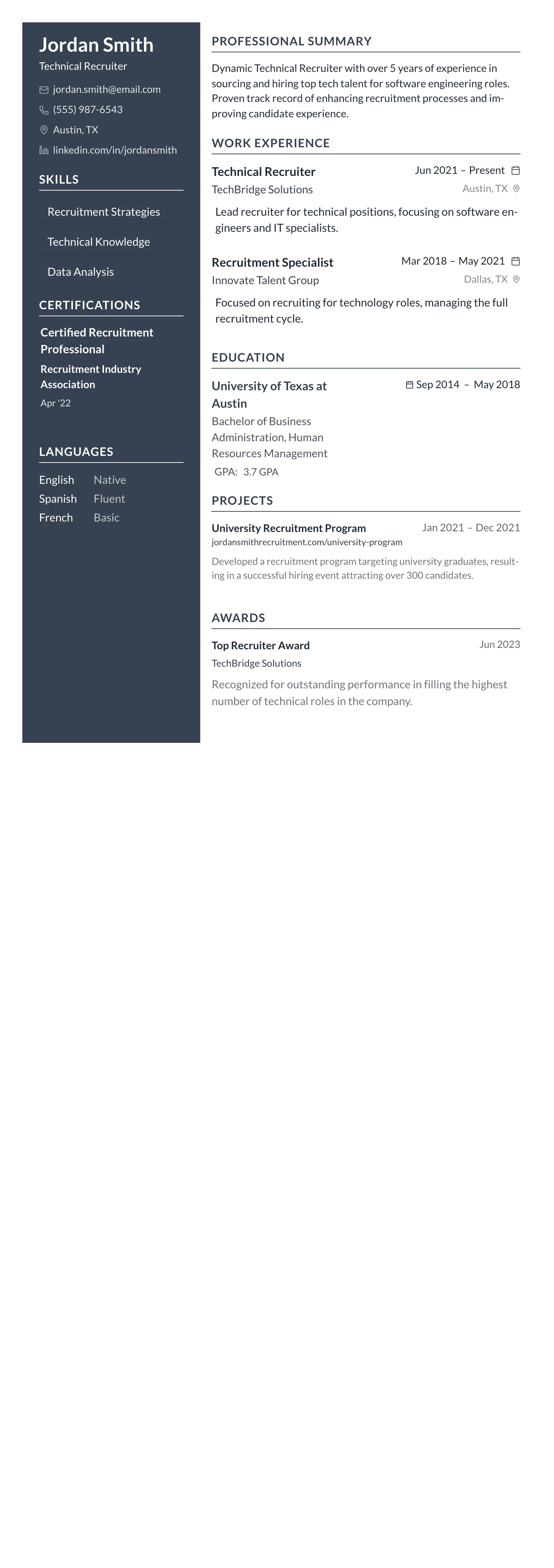 Compact One template preview