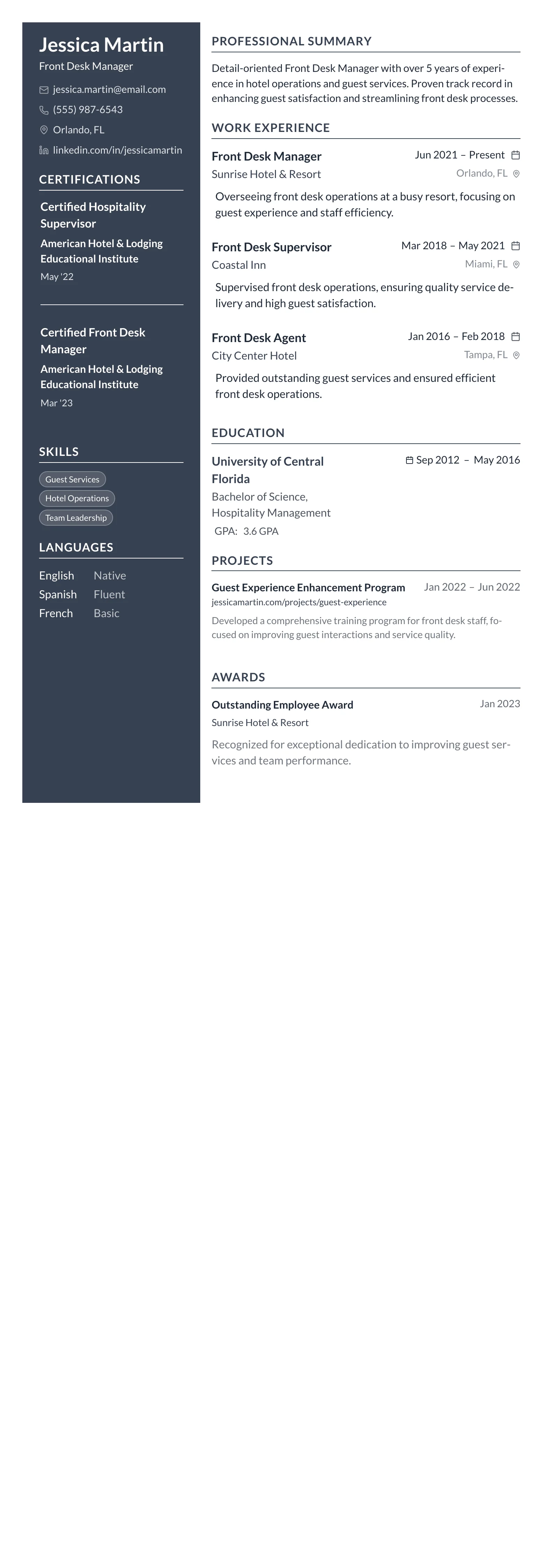 Compact One template preview