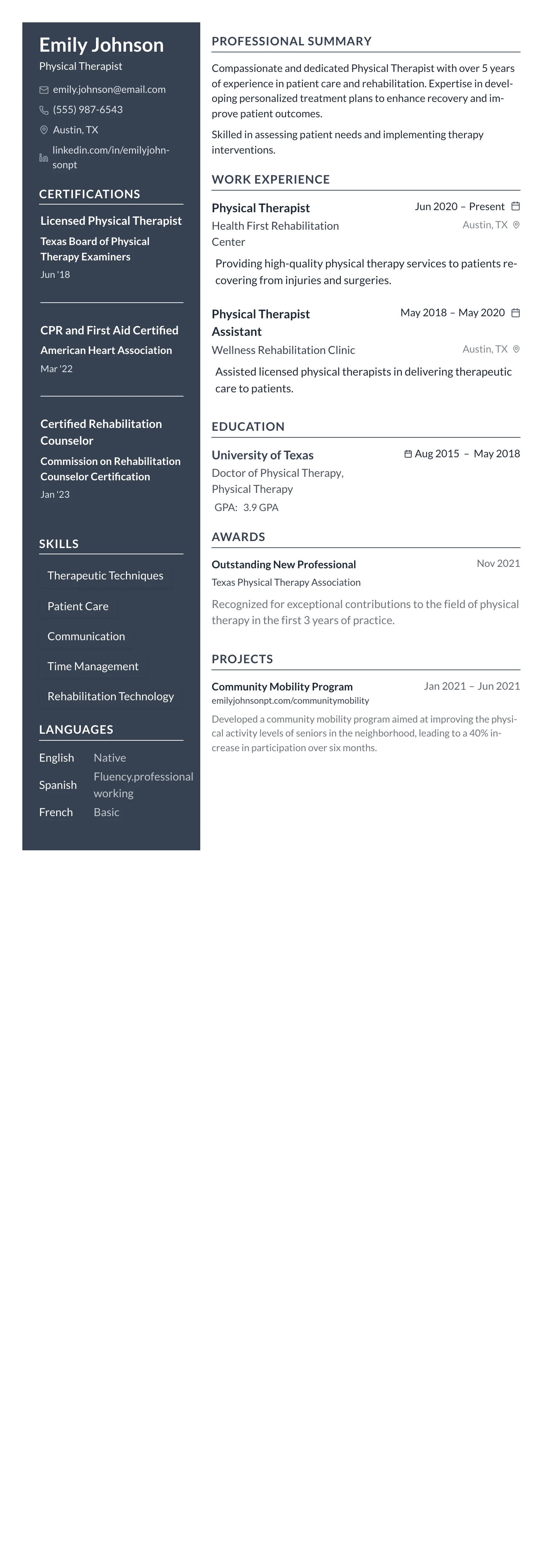 Compact One template preview