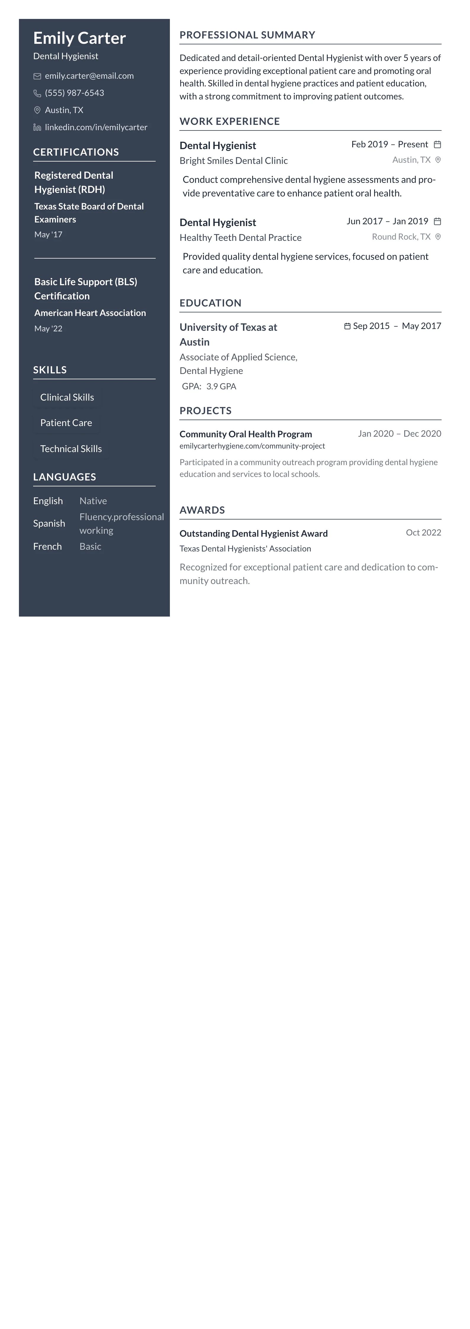 Compact One template preview