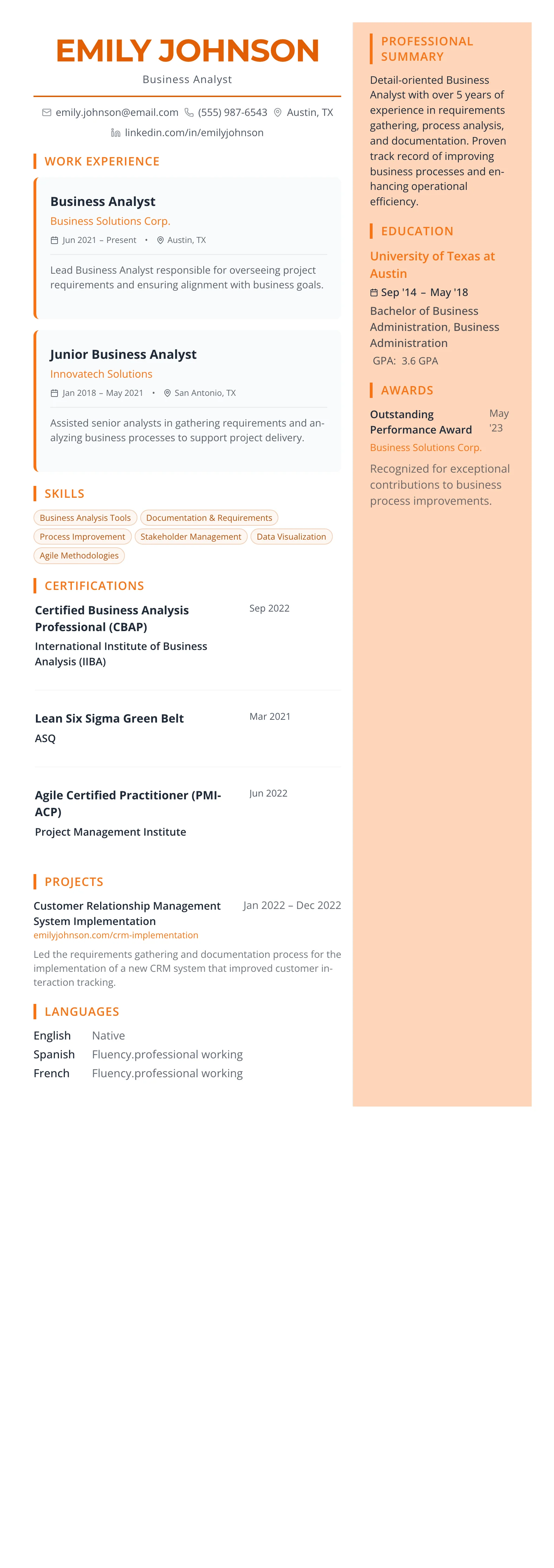 Coral Creative template preview