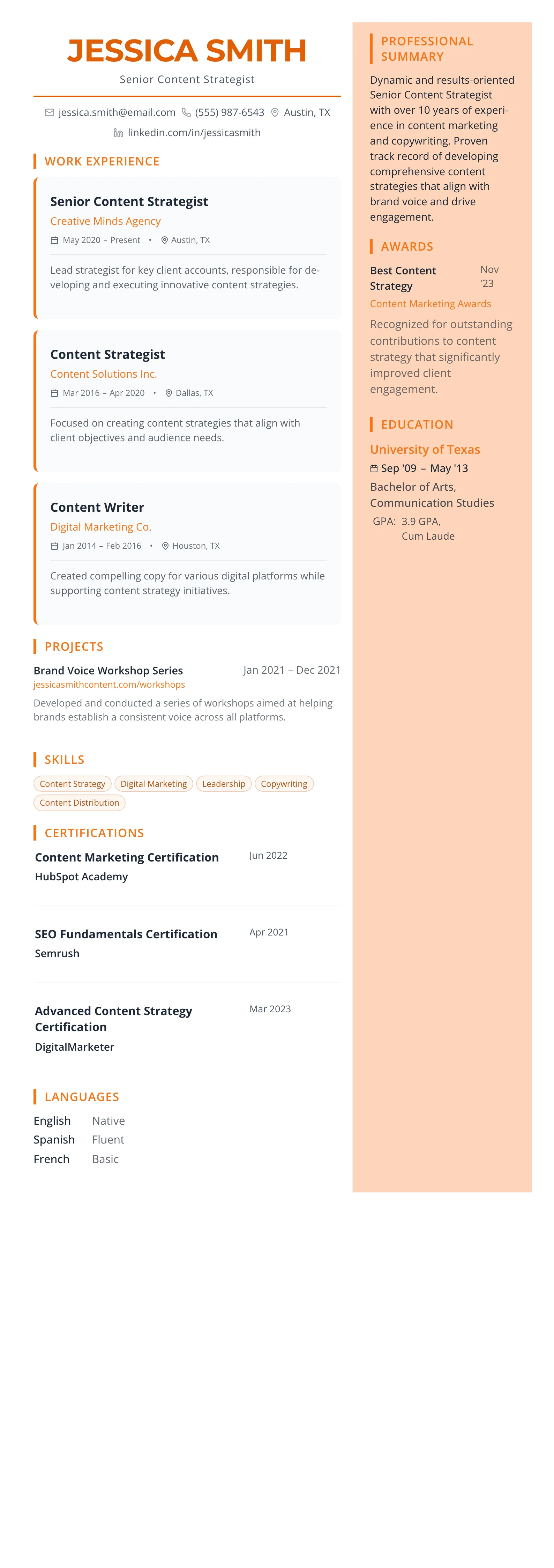 Coral Creative template preview