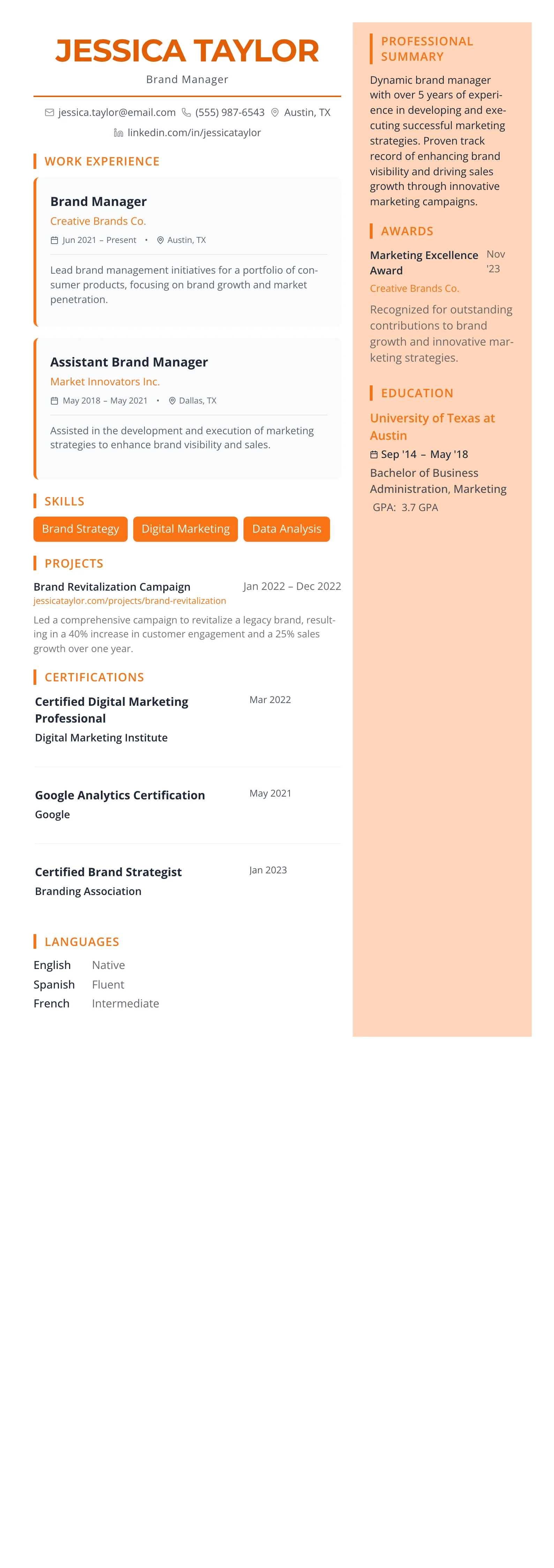 Coral Creative template preview