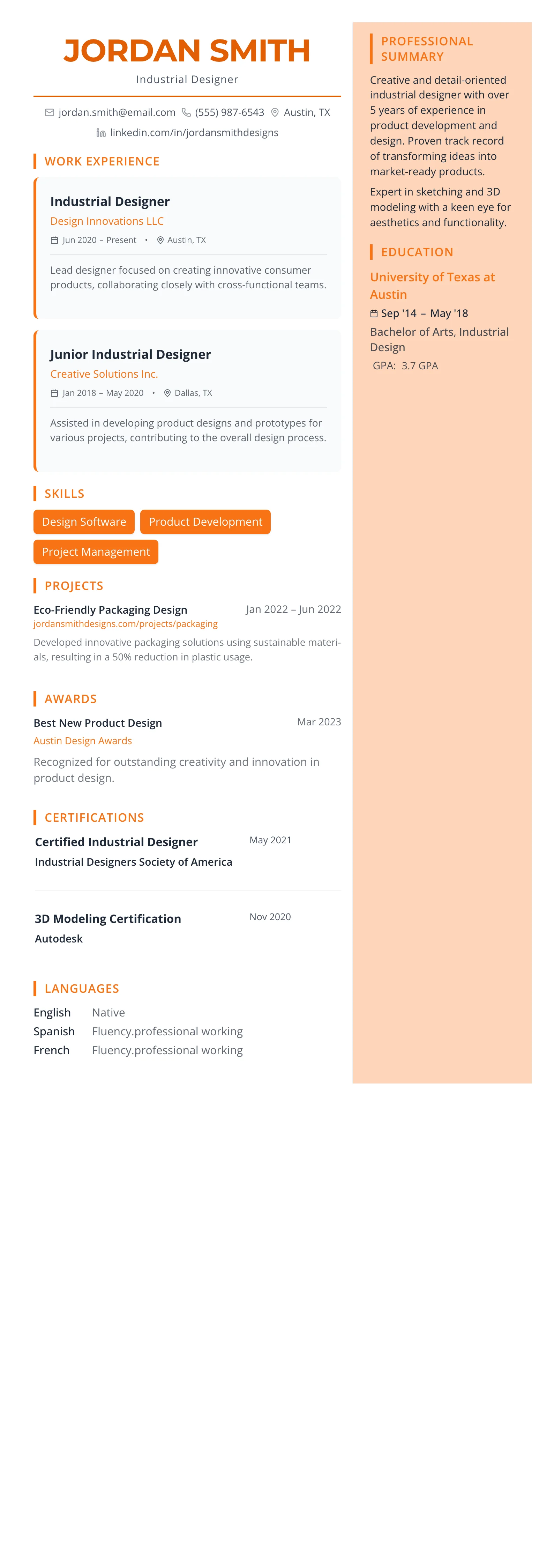 Coral Creative template preview