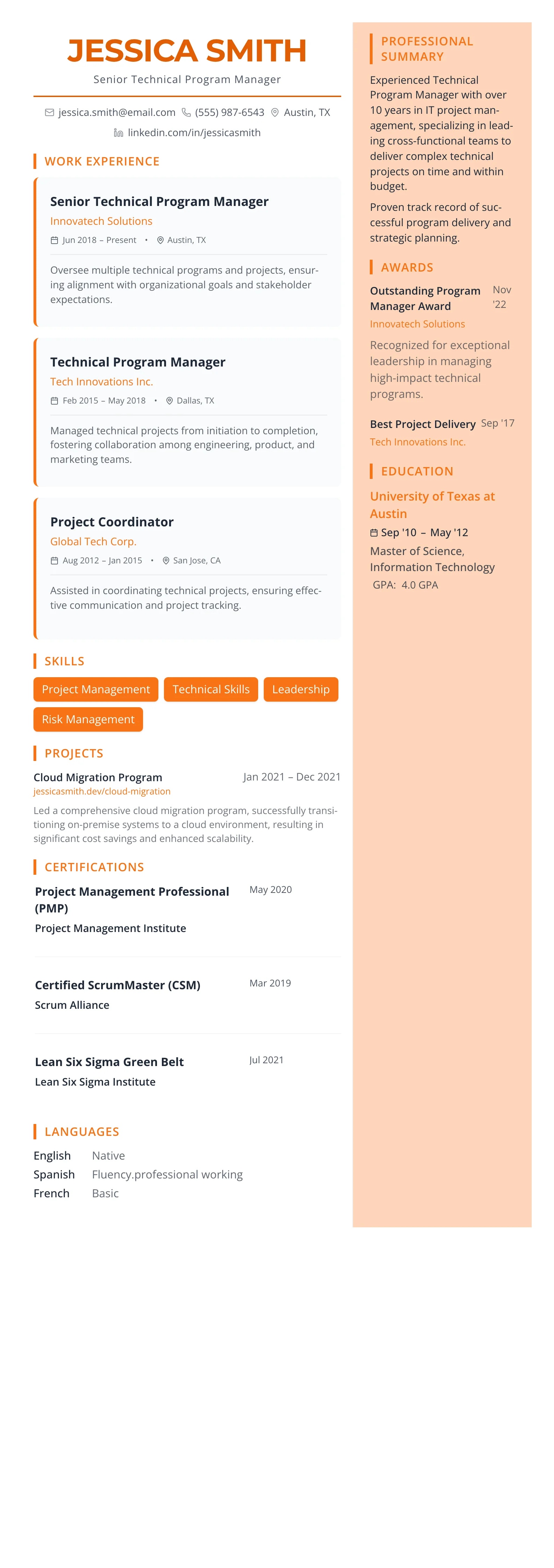 Coral Creative template preview