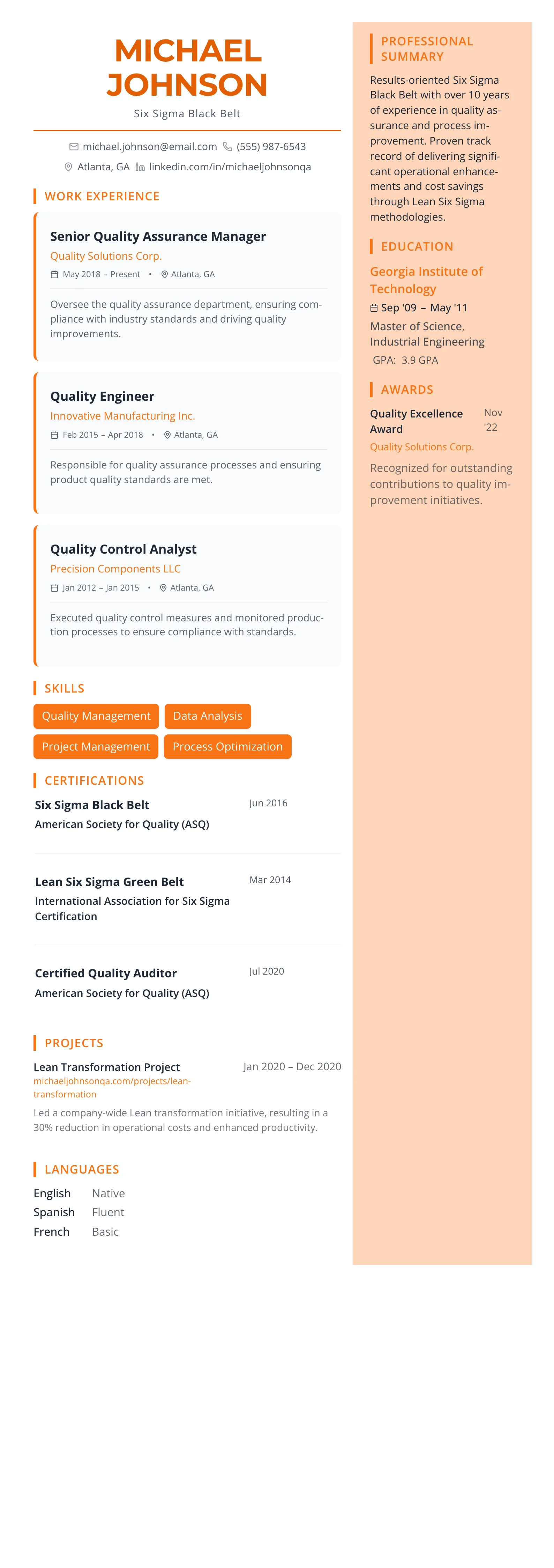 Coral Creative template preview