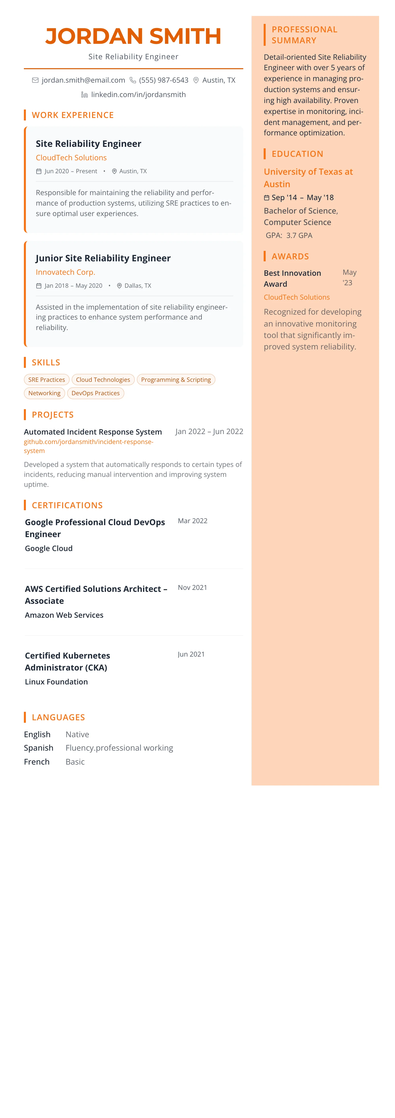 Coral Creative template preview