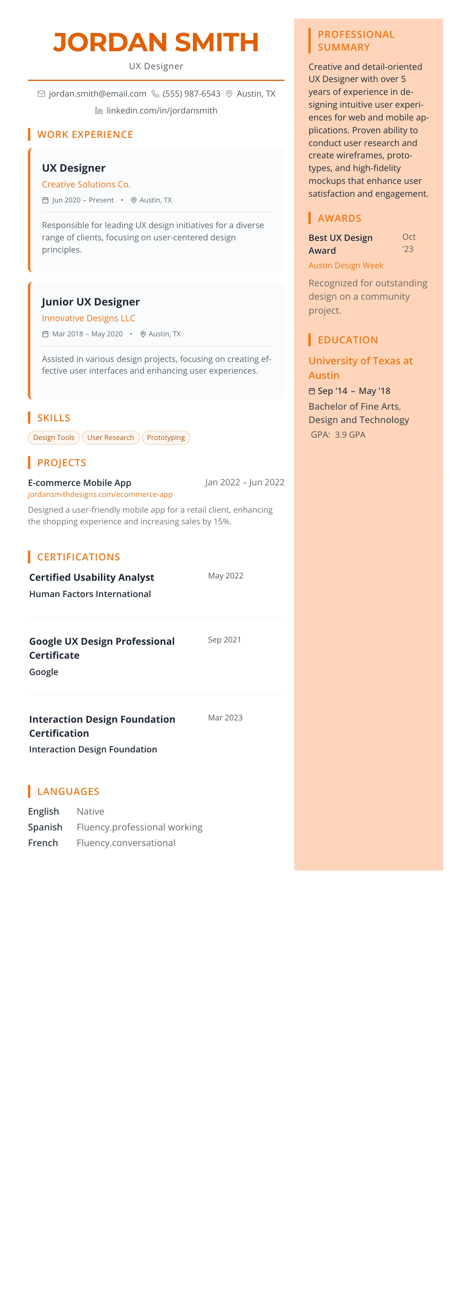 Coral Creative template preview