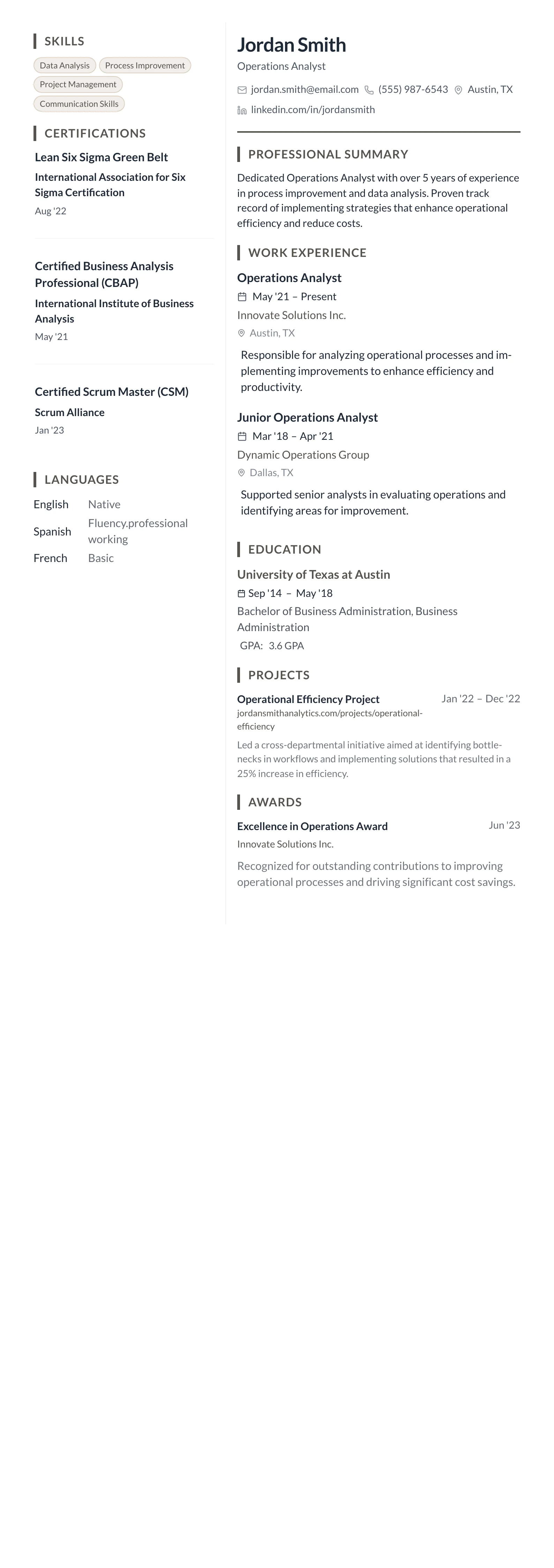 Earth Tone Minimal template preview