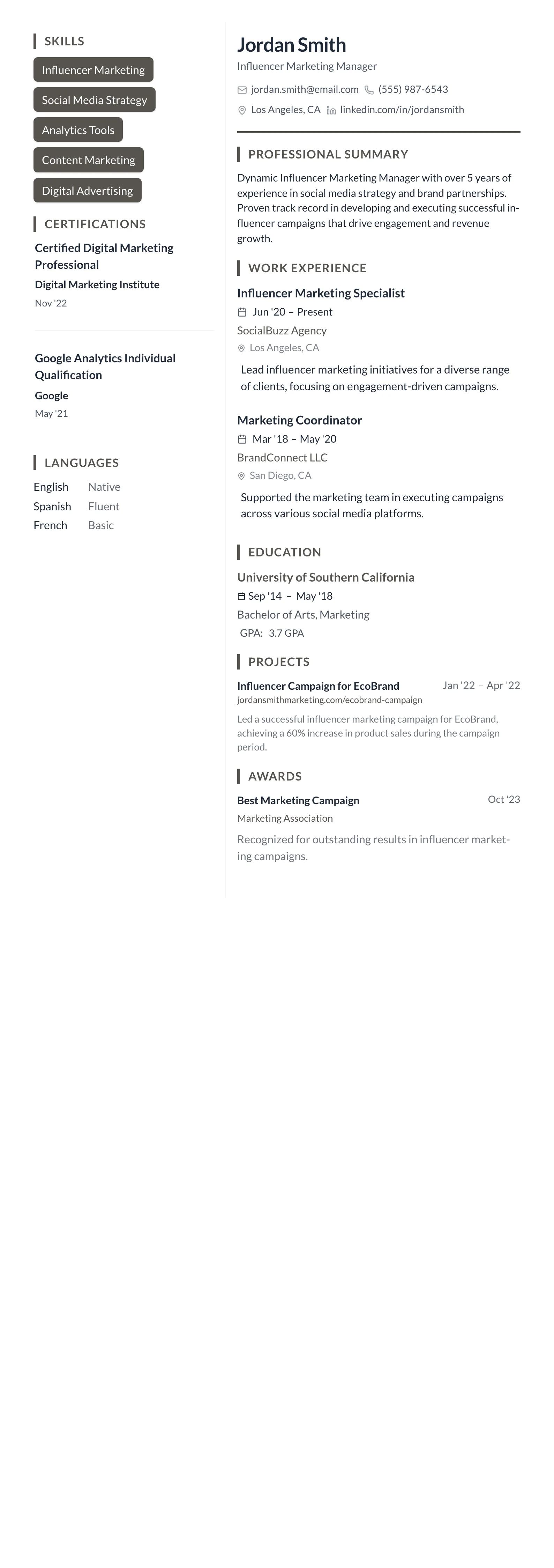 Earth Tone Minimal template preview