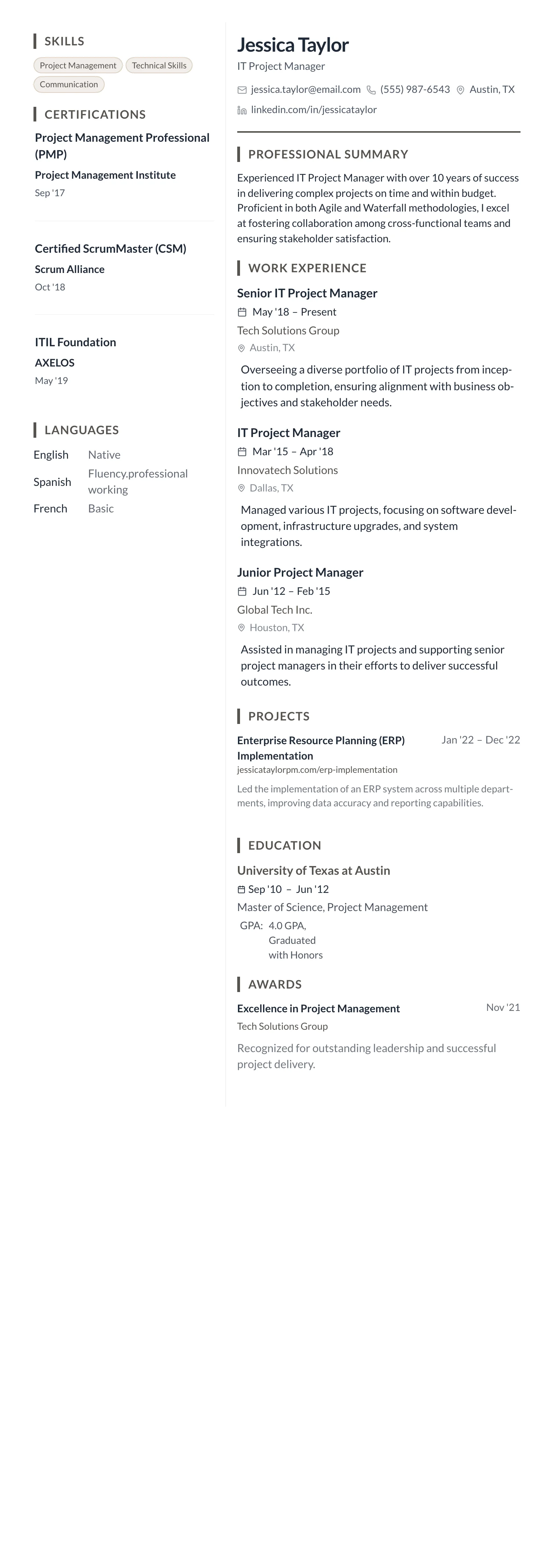 Earth Tone Minimal template preview