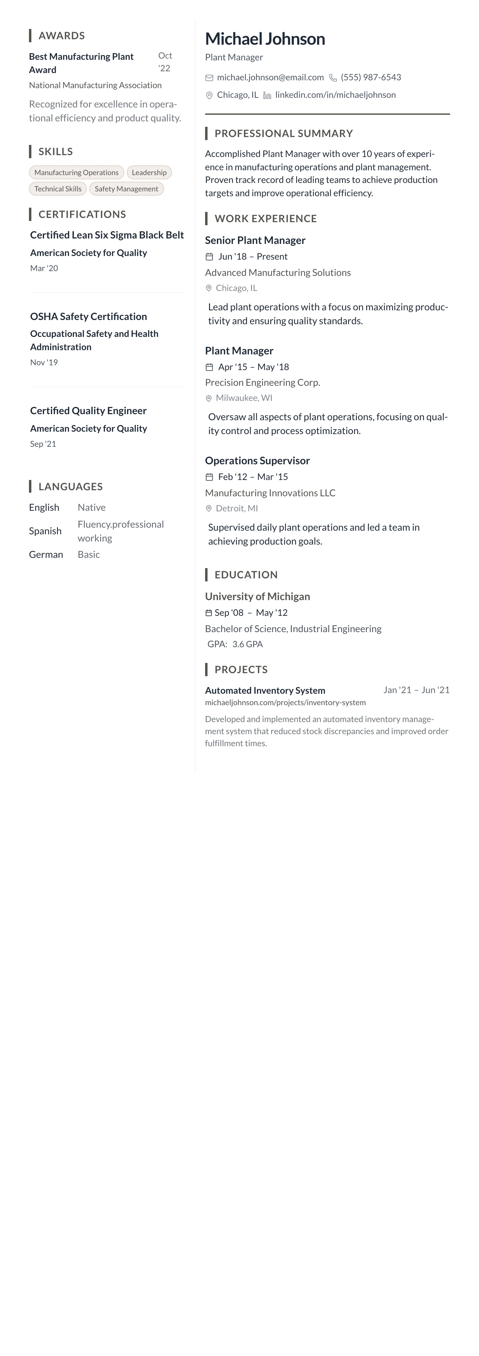 Earth Tone Minimal template preview