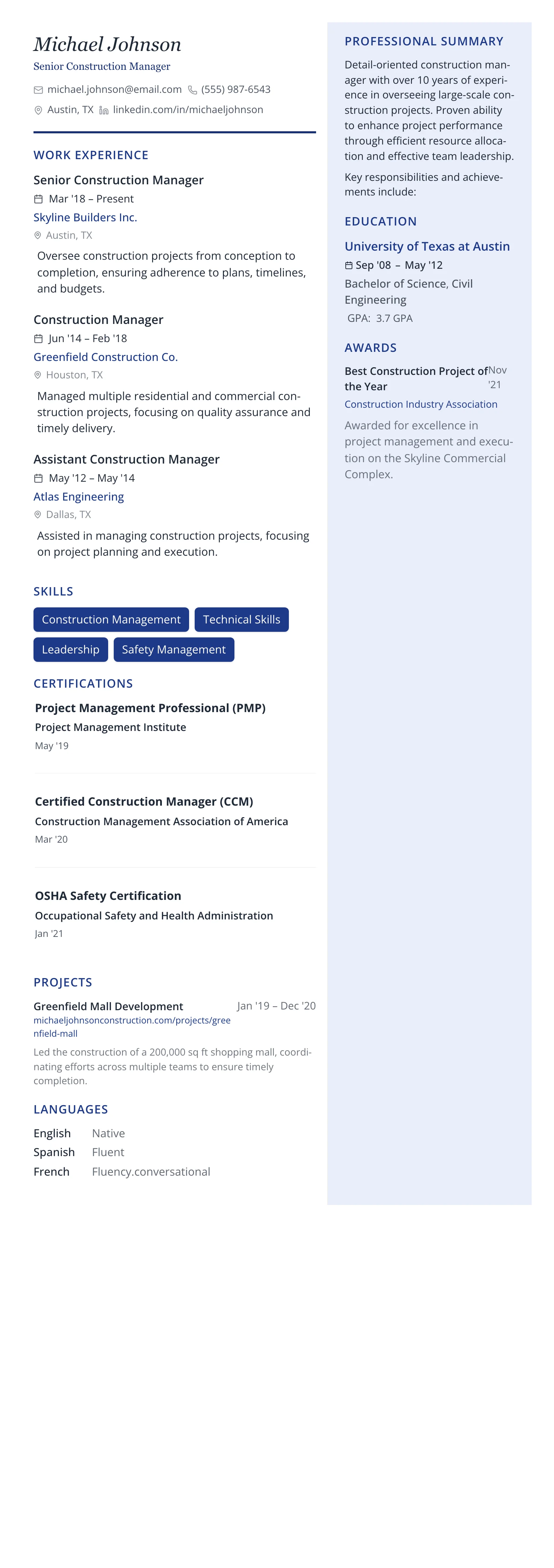 Executive Pro template preview