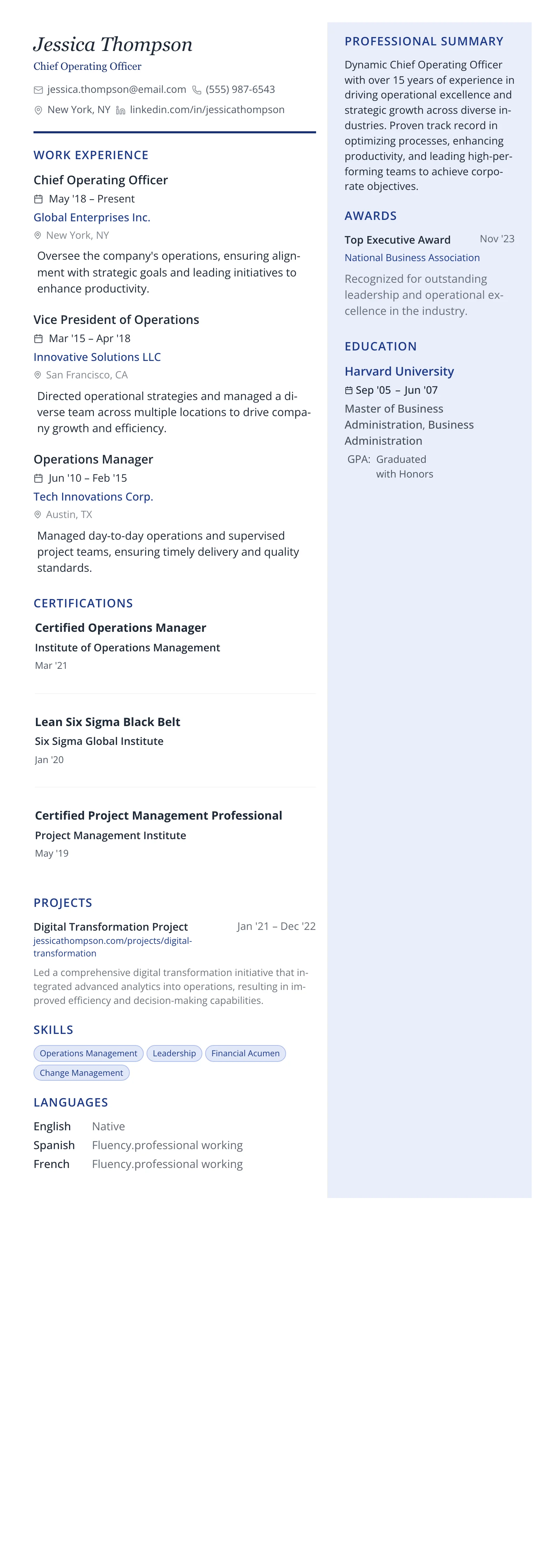 Executive Pro template preview