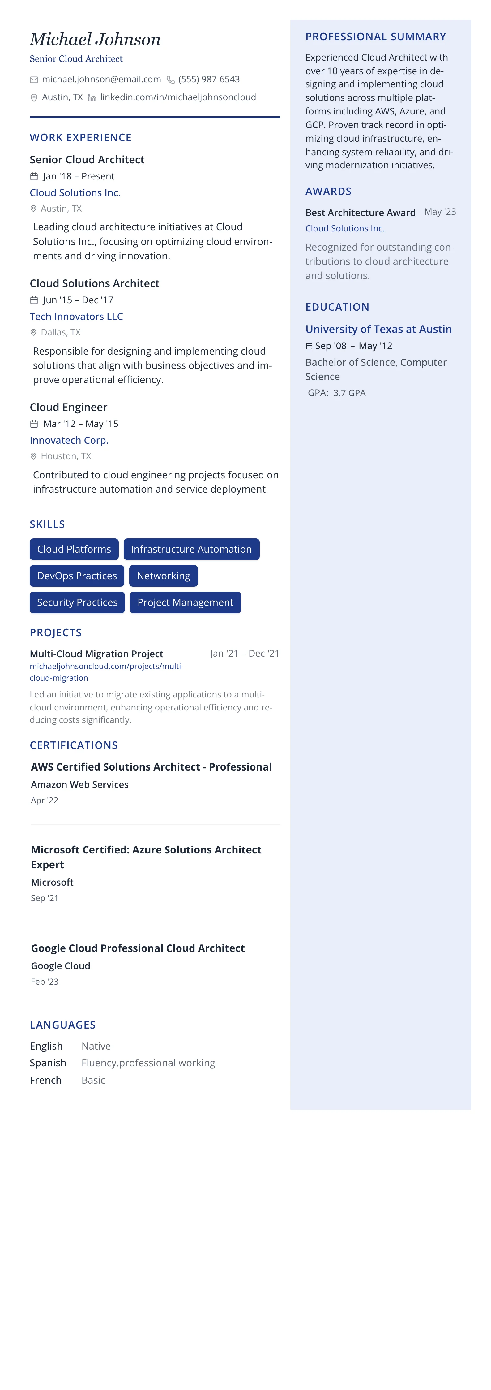 Executive Pro template preview