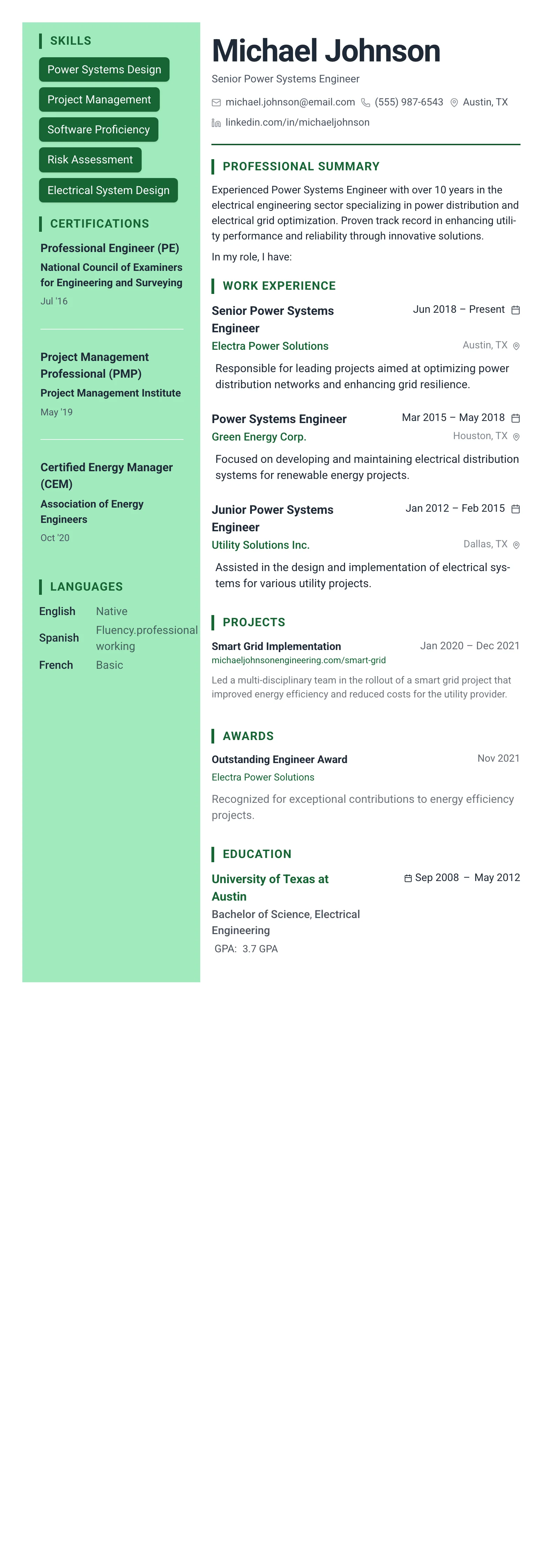 Forest Professional template preview