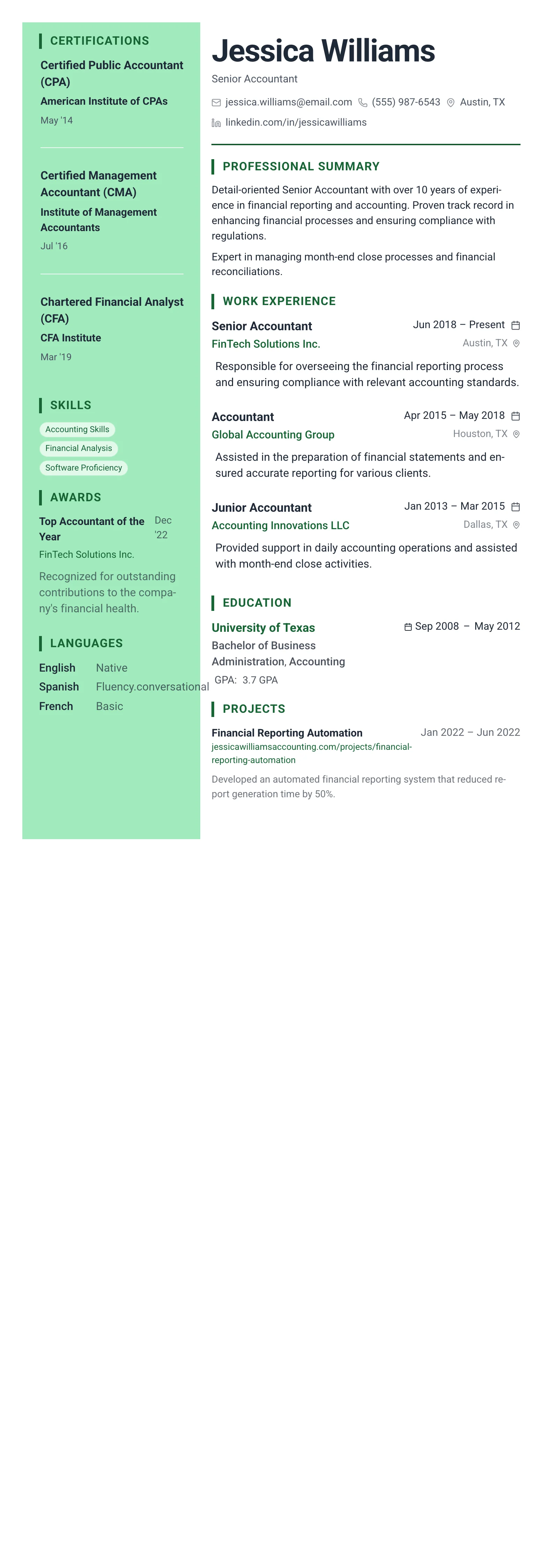 Forest Professional template preview